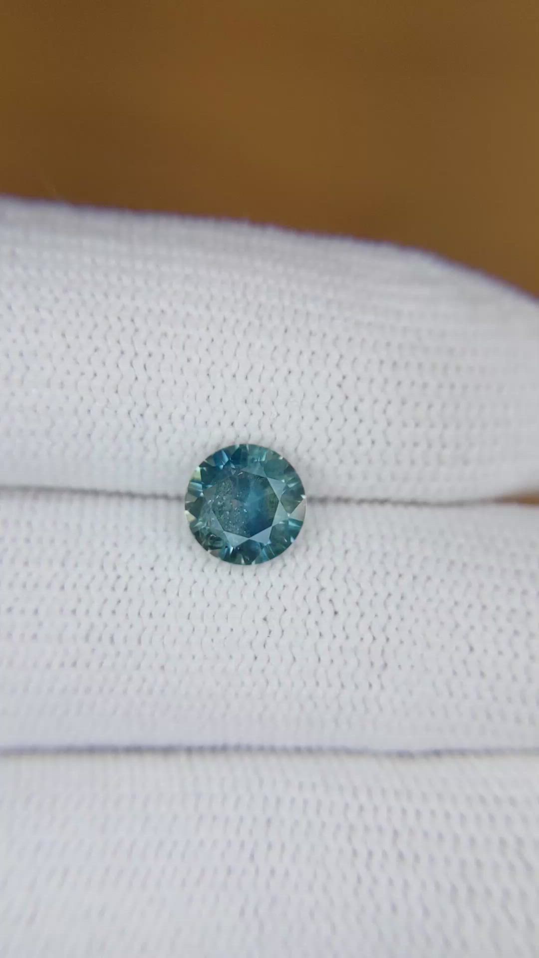 1.35 Ct. Greenish Blue Sapphire from Montana Size Video