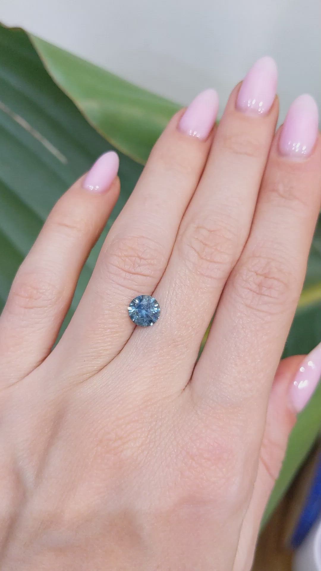 1.35 Ct. Greenish Blue Sapphire from Montana Size Video