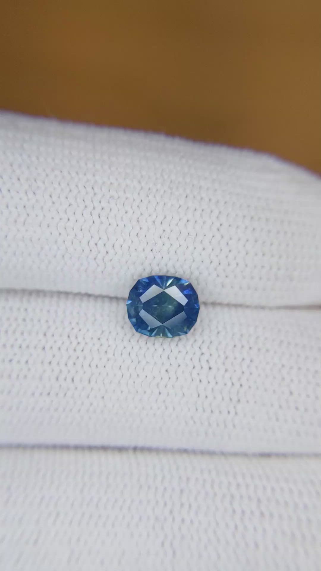 1.31 Ct. Greenish Blue Sapphire from Montana Size Video