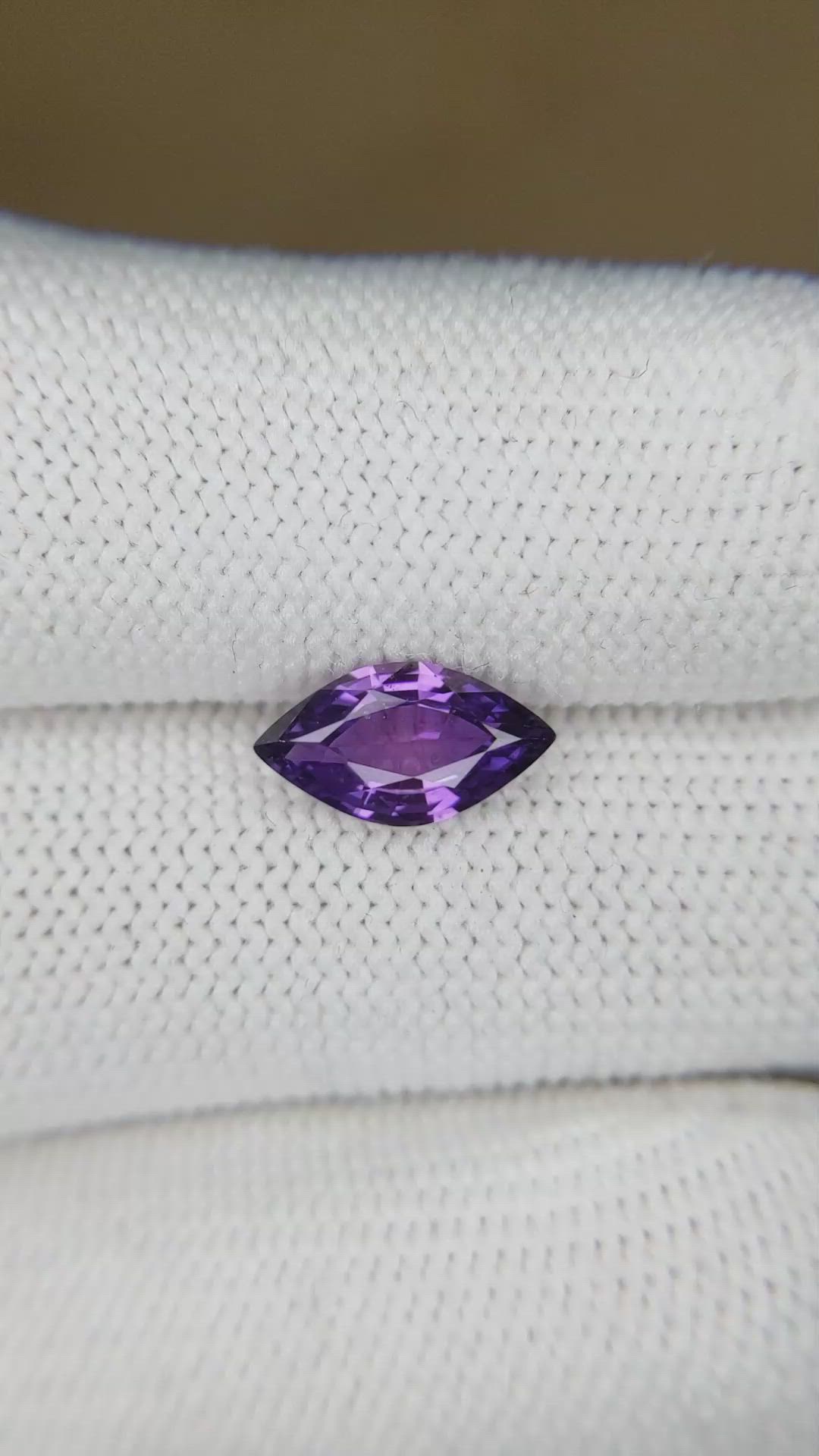 1.62 Ct. Purple Sapphire from Ceylon (Sri Lanka) Size Video