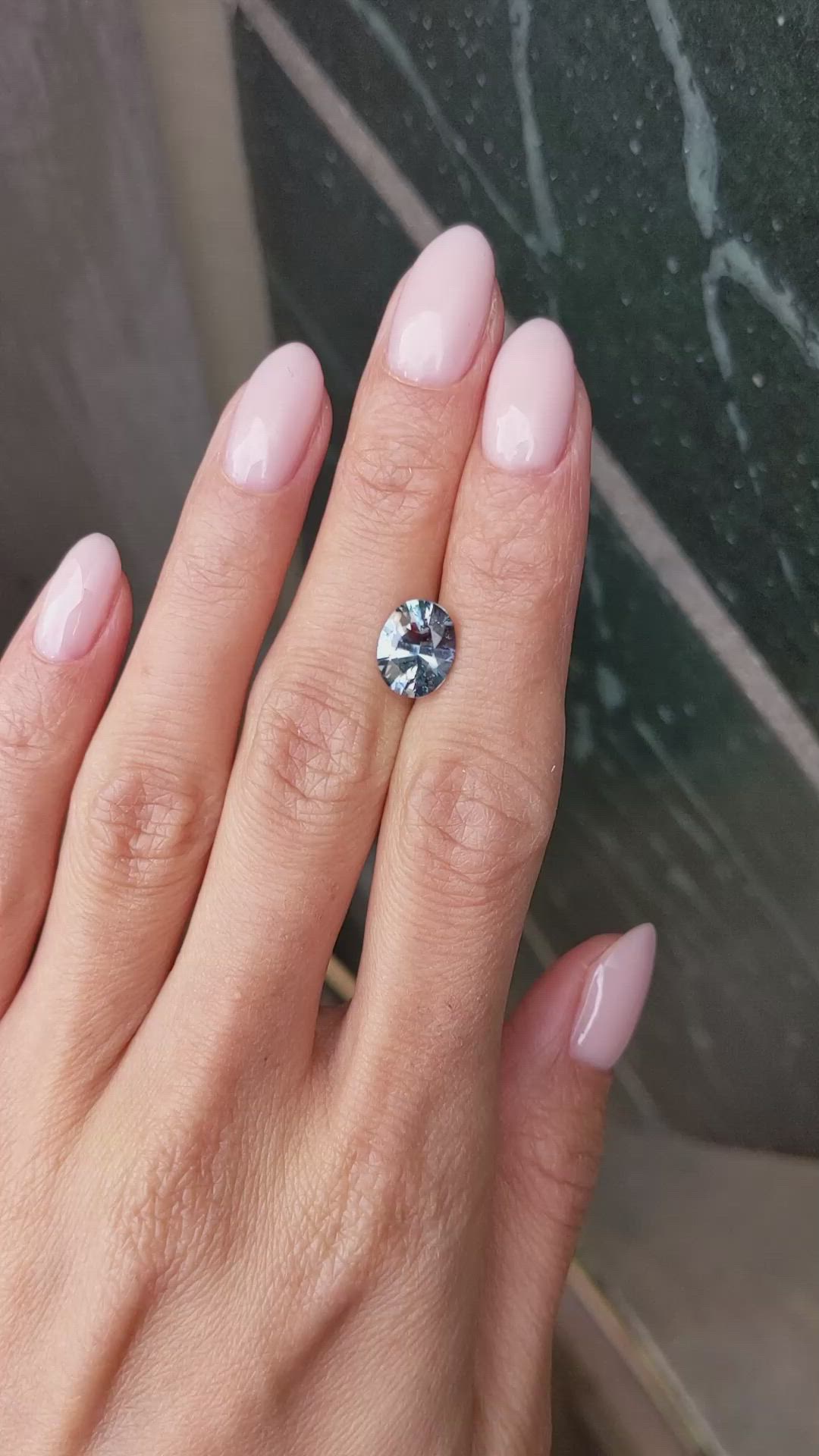 3.05 Ct. Bluish Green Sapphire from Madagascar Size Video