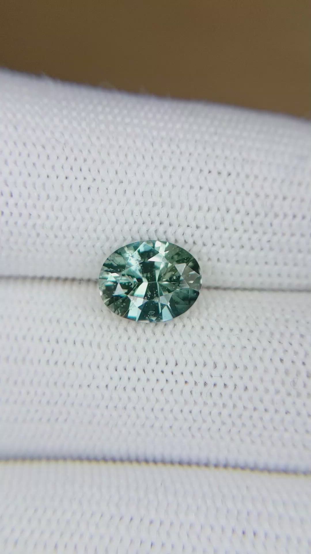 3.05 Ct. Bluish Green Sapphire from Madagascar Size Video