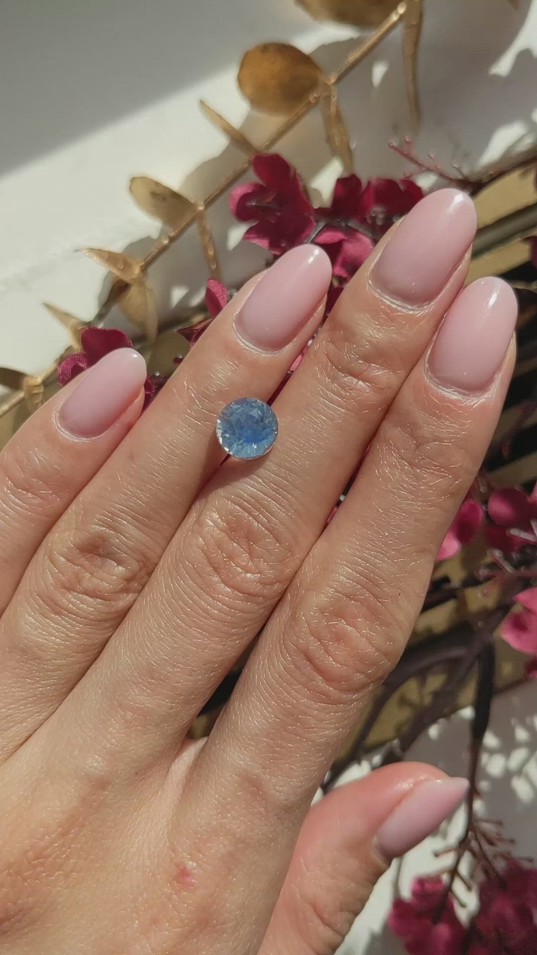 3.05 Ct. Greyish Blue Sapphire from Ceylon (Sri Lanka) Size Video