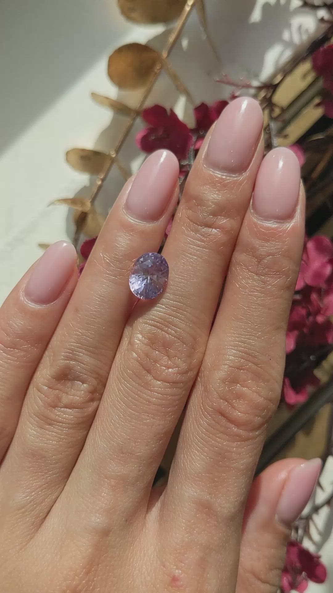 3.24 Ct. Purplish Pink Sapphire from Ceylon (Sri Lanka) Size Video