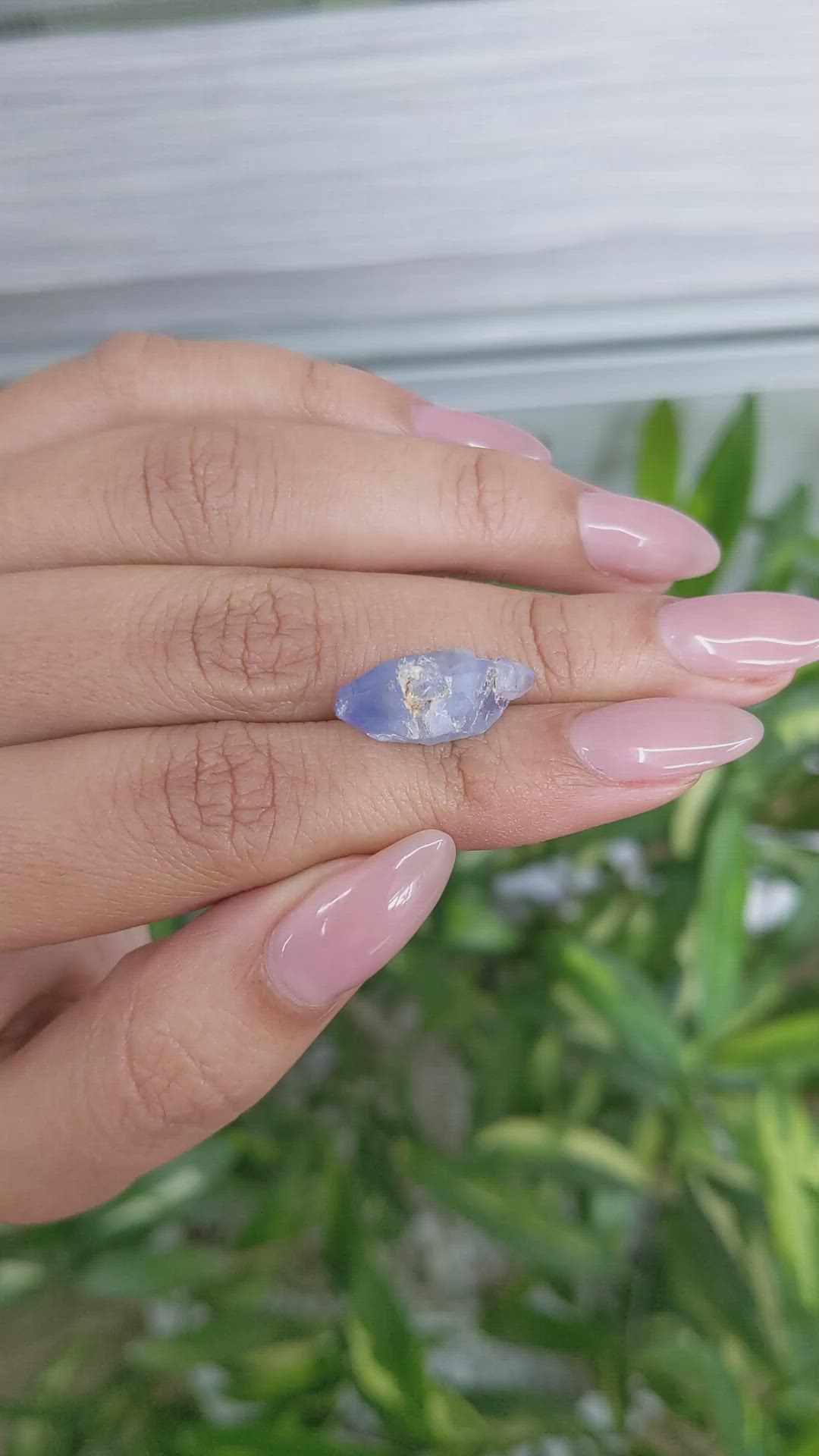 8.58 Ct. Blue Rough Sapphire Crystal from Ceylon (Sri Lanka) Size Video