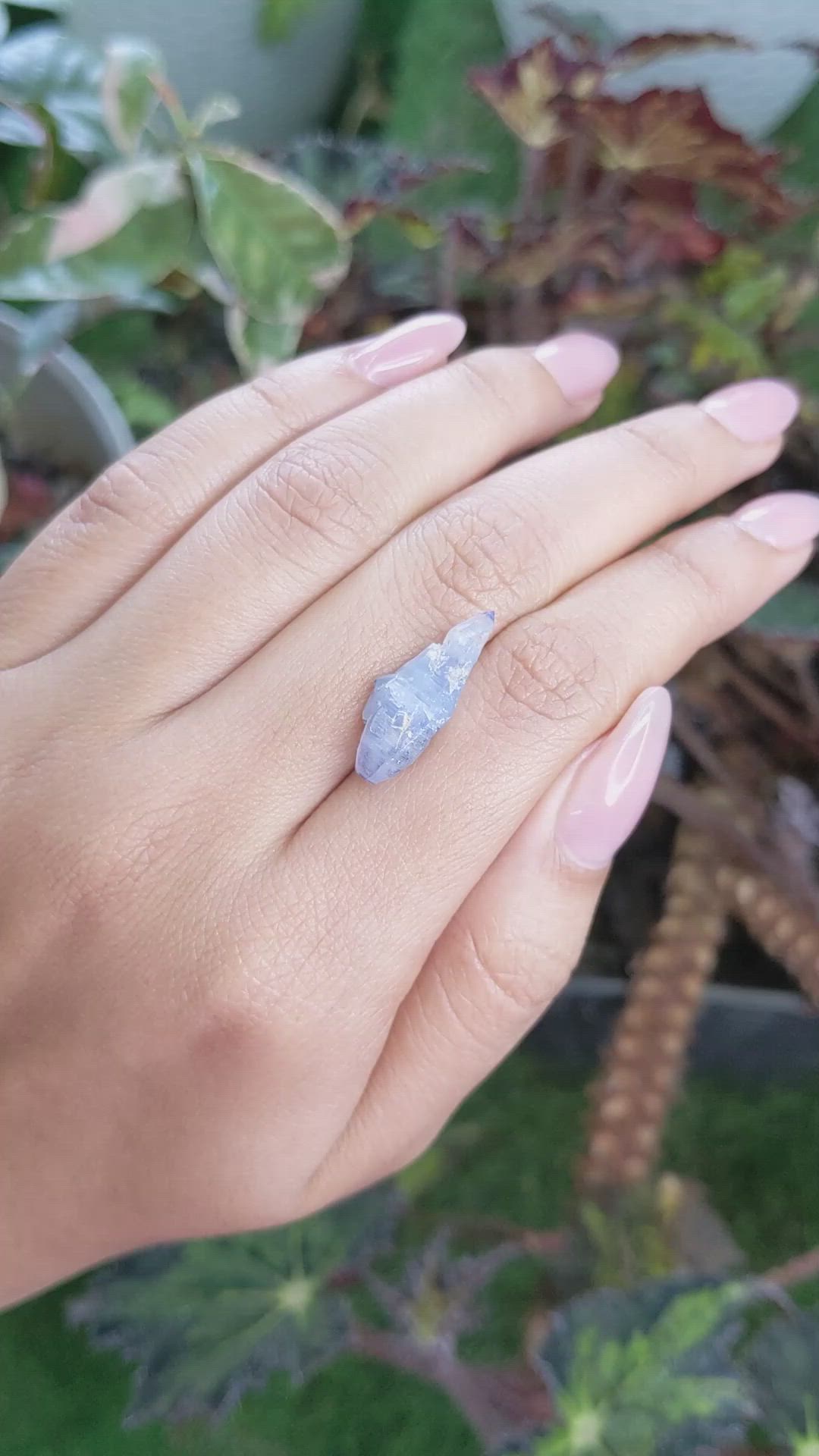 9.36 Ct. Blue Sapphire Crystal from Ceylon (Sri Lanka) Size Video