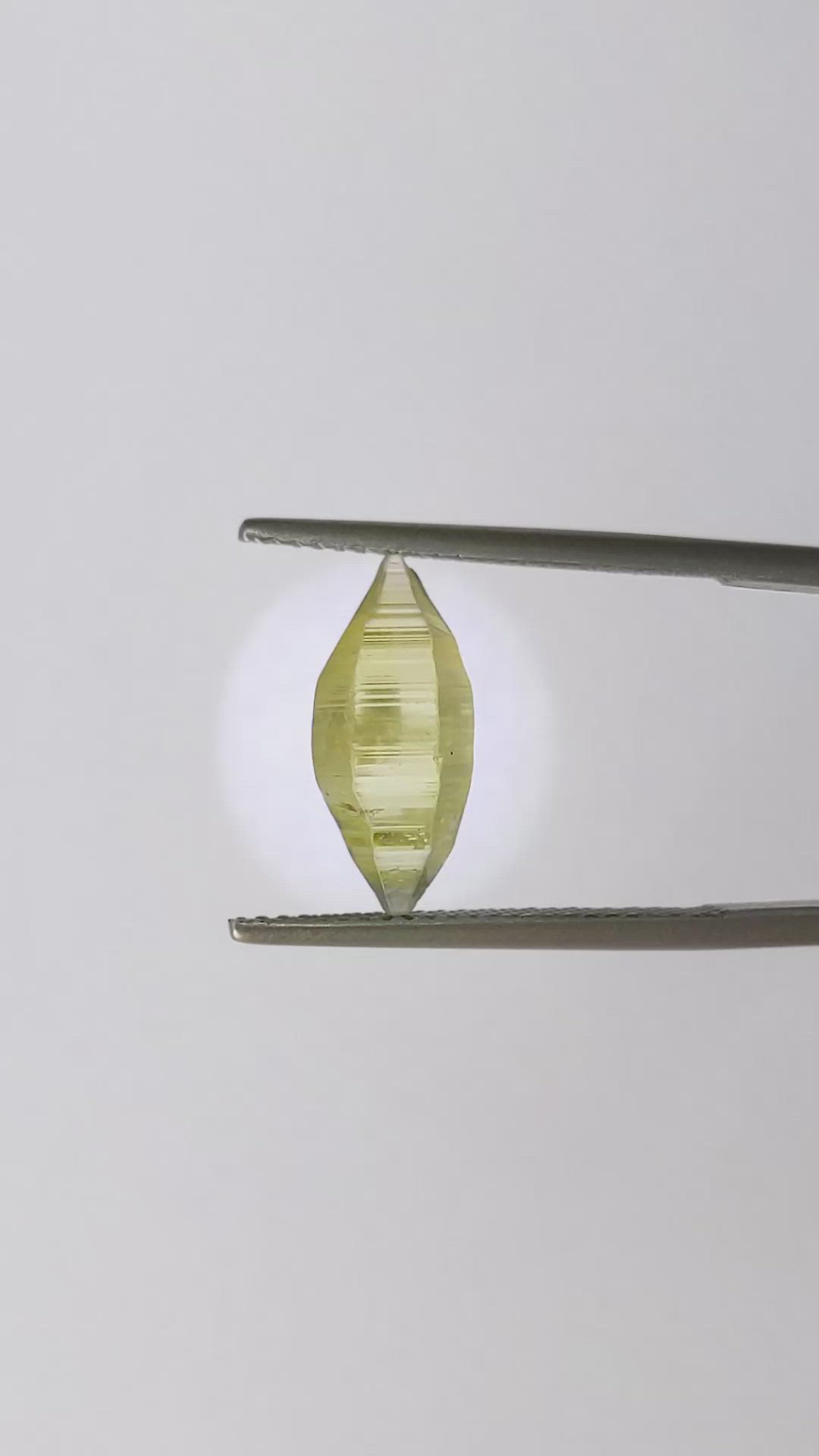 3.94 Ct. Yellow Rough Sapphire Crystal from Ceylon (Sri Lanka) Size Video