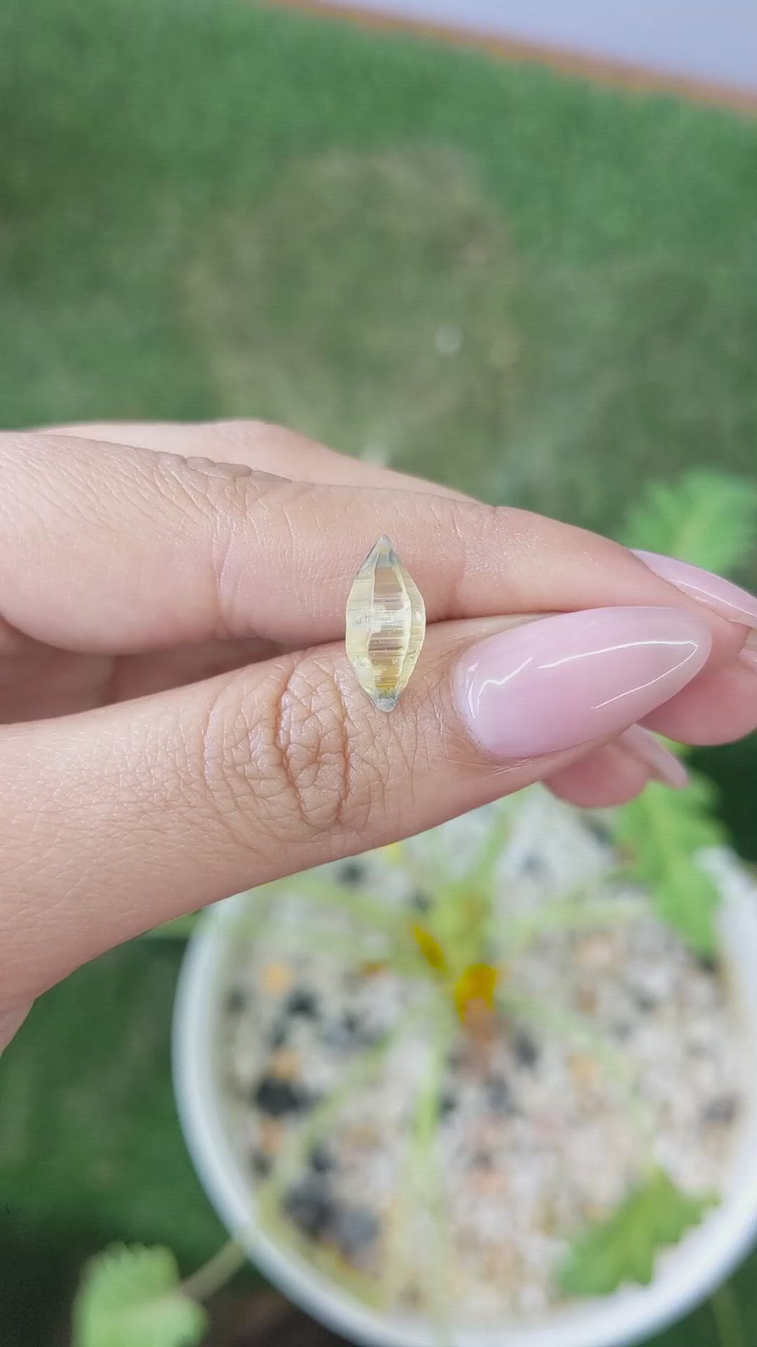 3.94 Ct. Yellow Rough Sapphire Crystal from Ceylon (Sri Lanka) Size Video