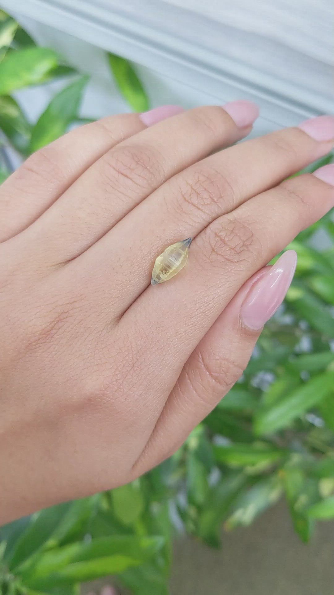 3.94 Ct. Yellow Rough Sapphire Crystal from Ceylon (Sri Lanka) Size Video