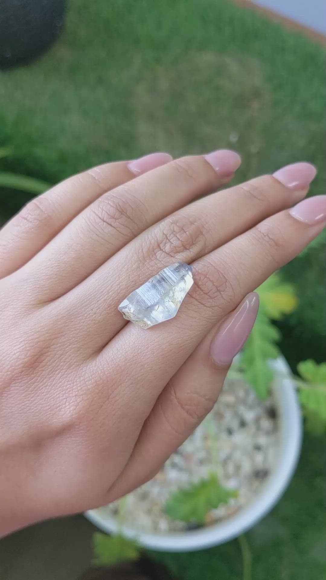 17.44 Ct. Blue Rough Sapphire Crystal from Ceylon (Sri Lanka) Size Video