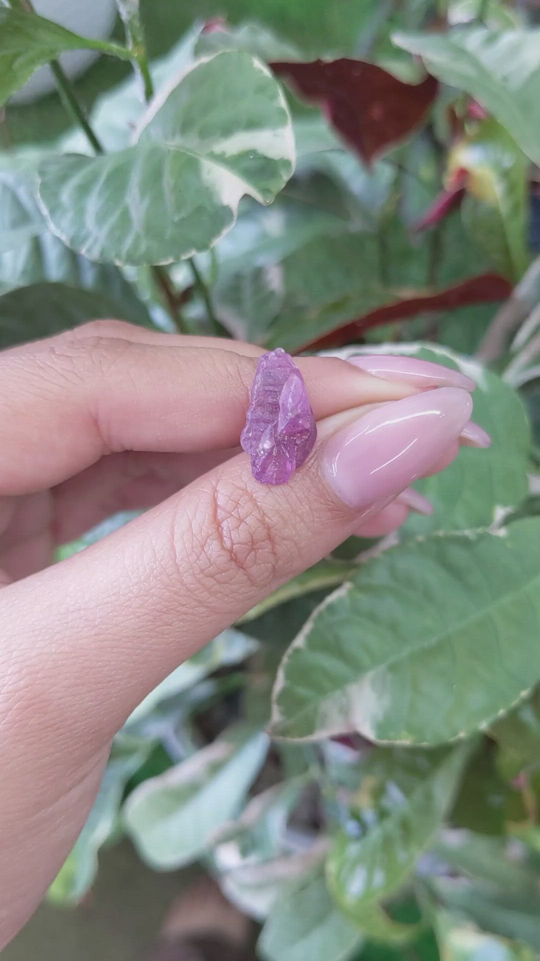 7.01 Ct. Pinkish Purple Sapphire Crystal from Ceylon (Sri Lanka) Size Video
