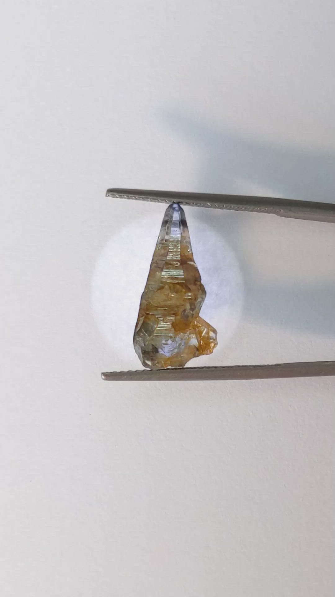 7.48 Ct. Bi Color Rough Sapphire Crystal from Ceylon (Sri Lanka) Size Video