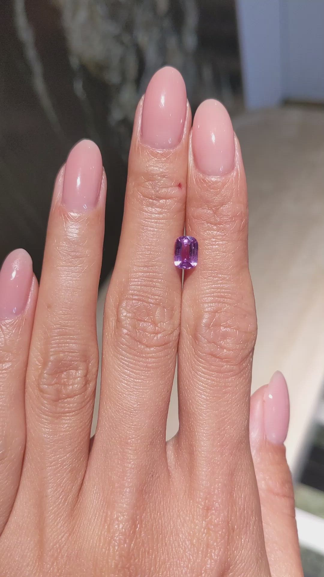 1.08 Ct. Pinkish Purple Sapphire from Ceylon (Sri Lanka) Size Video
