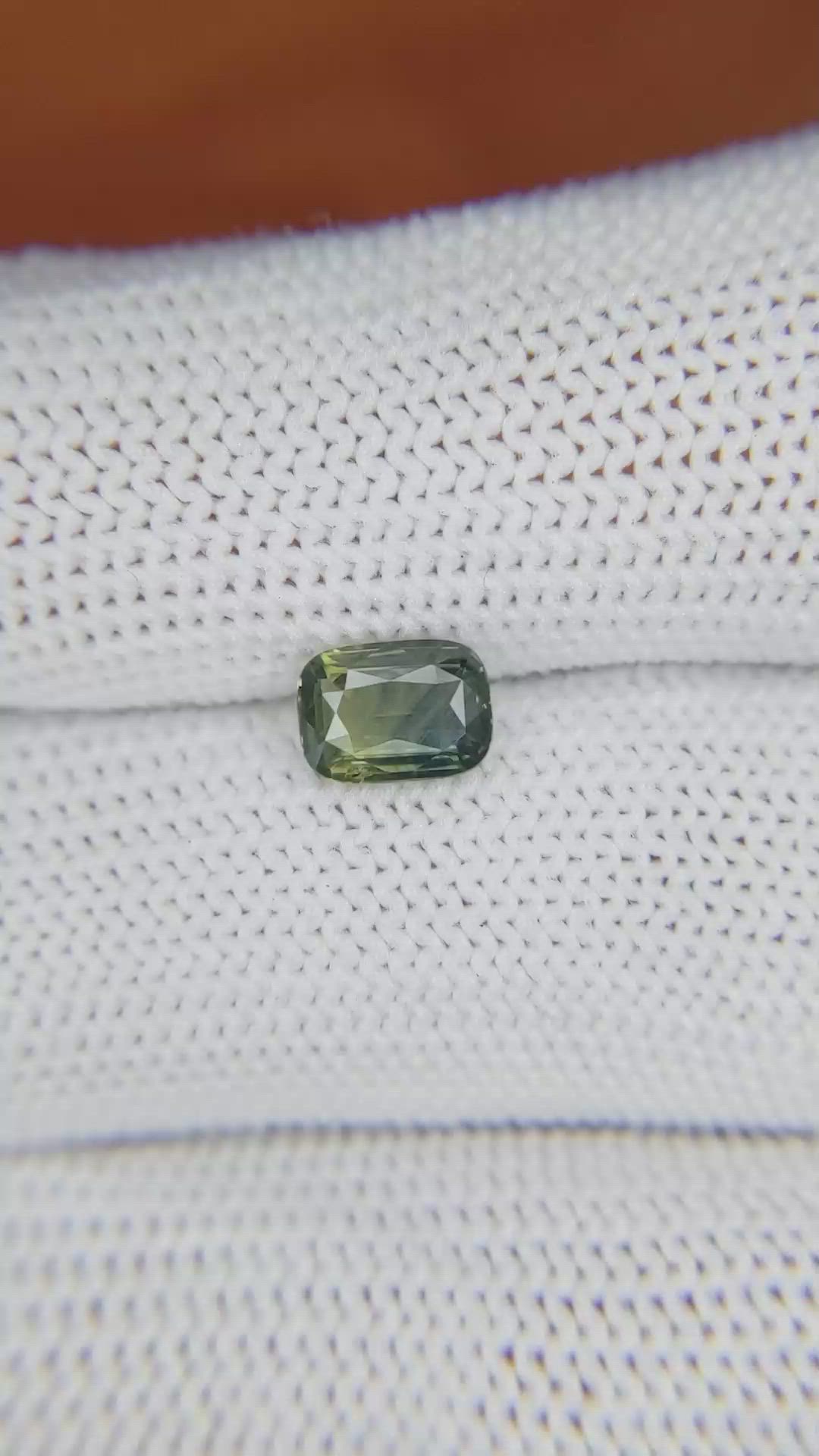 1.03 Ct. Yellowish Green Sapphire from Madagascar Size Video