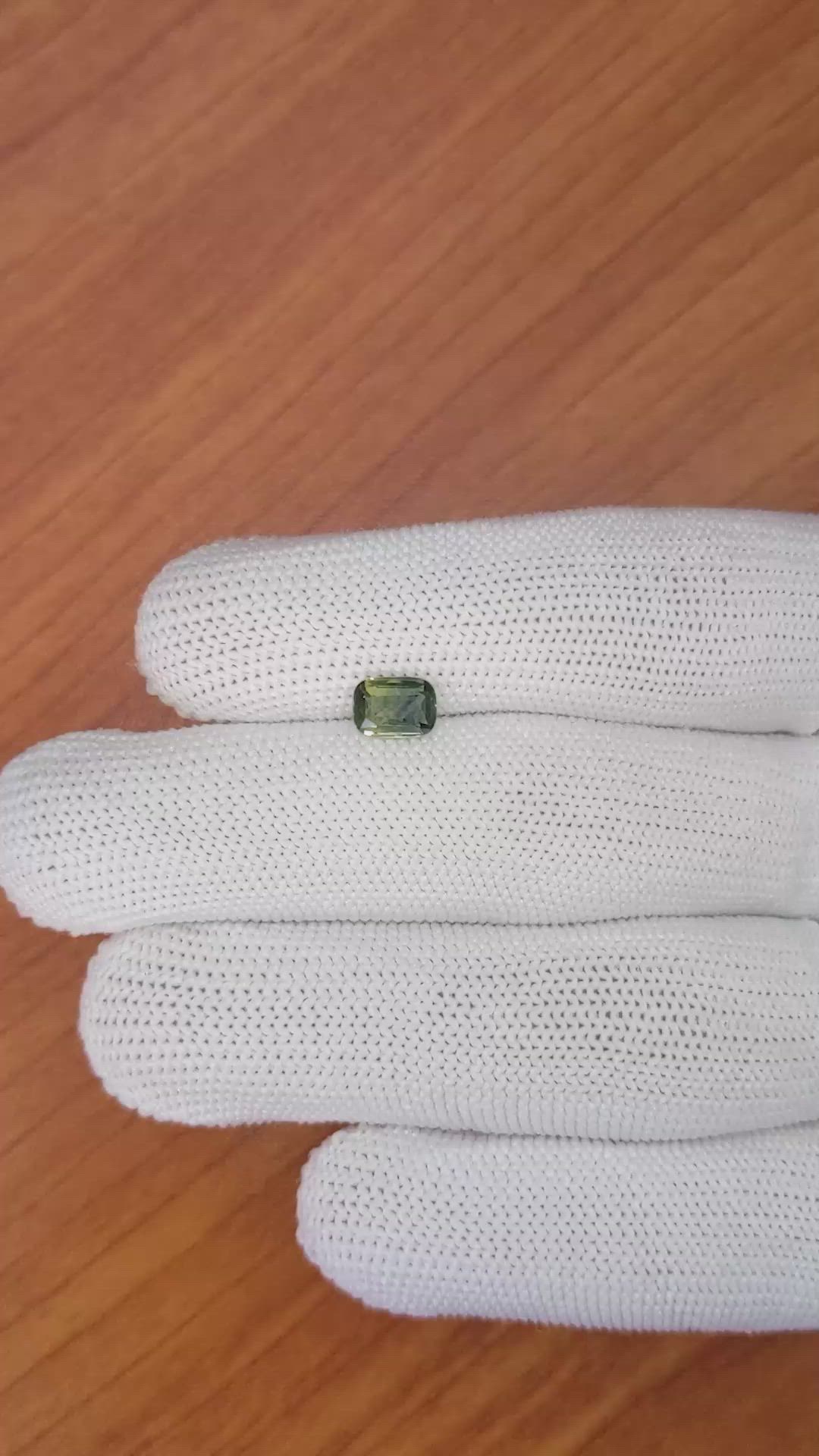 1.03 Ct. Yellowish Green Sapphire from Madagascar Size Video