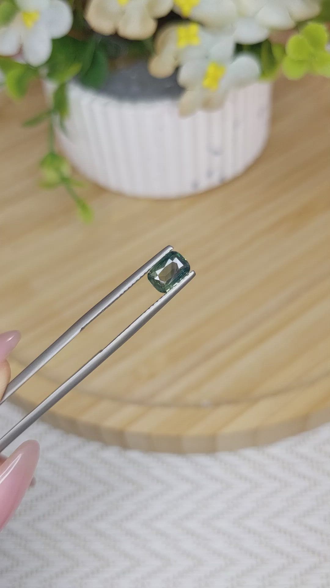 1.03 Ct. Yellowish Green Sapphire from Madagascar Size Video