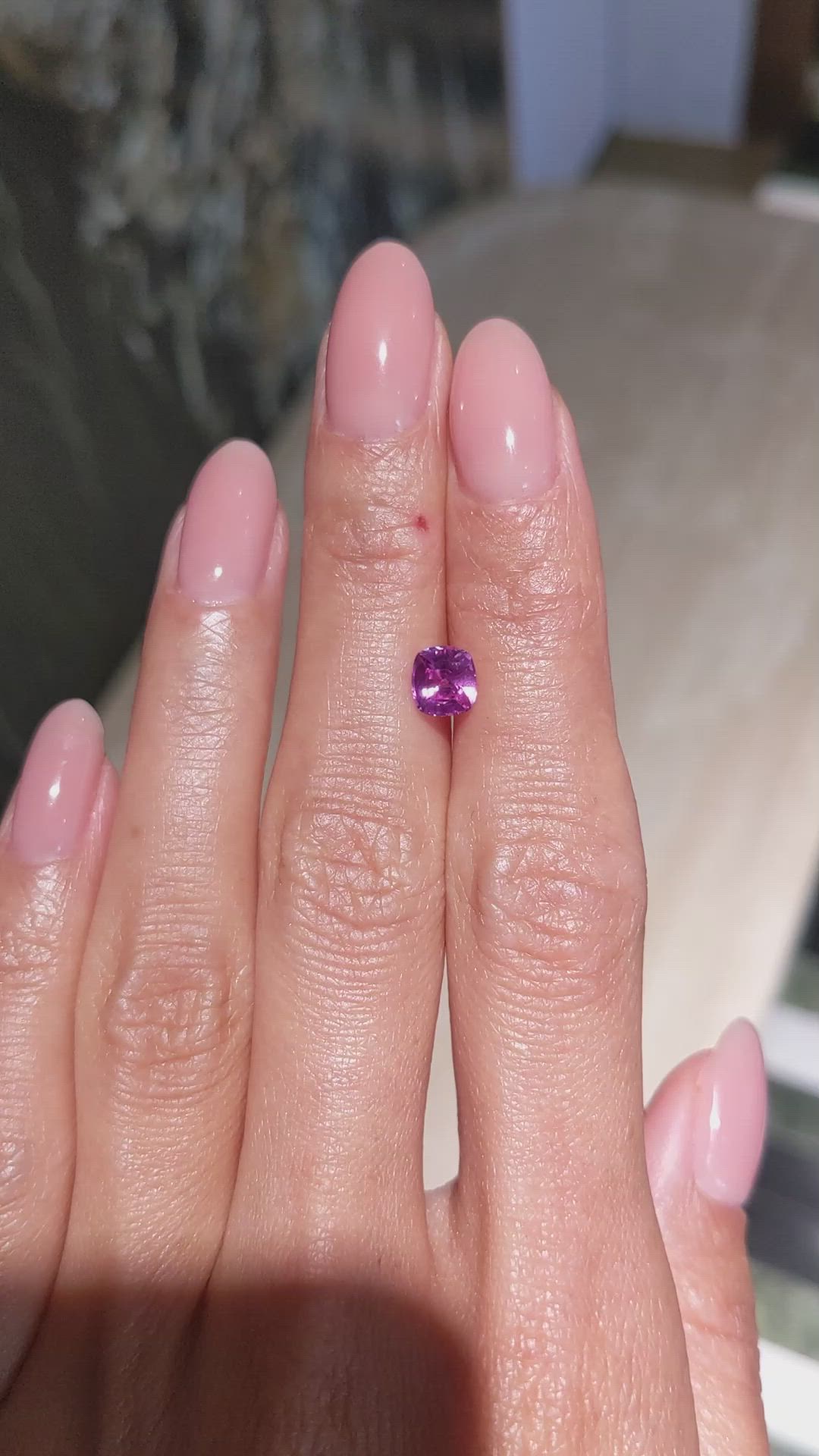 1.12 Ct. Pink Sapphire from Ceylon (Sri Lanka) Size Video