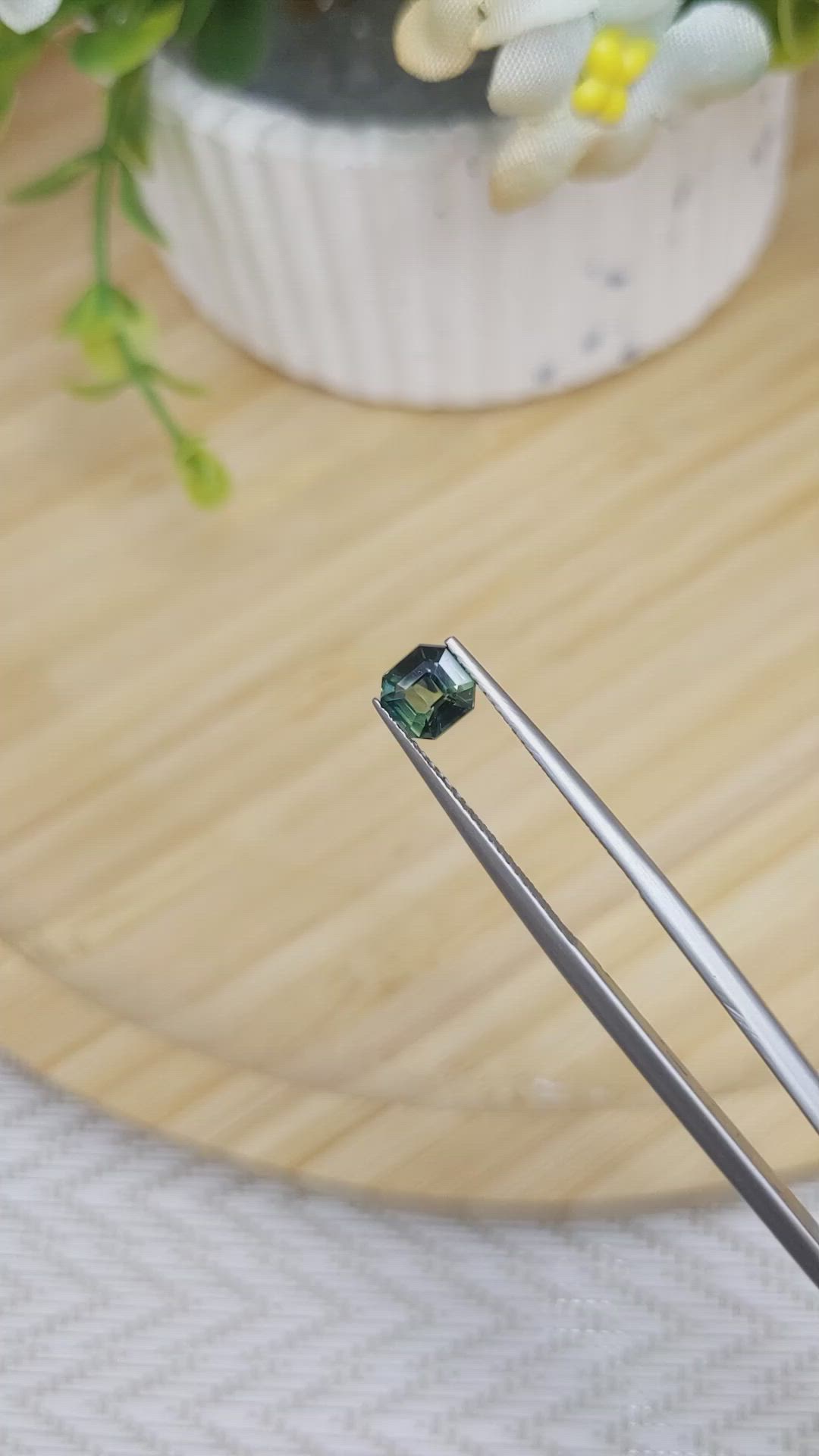 1.00 Ct. Bluish Green Sapphire from Madagascar Size Video