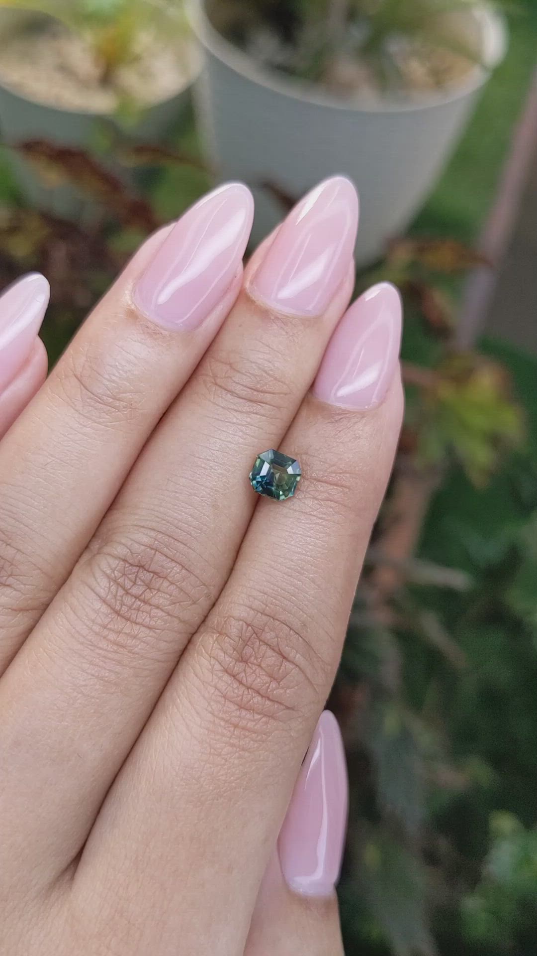 1.00 Ct. Bluish Green Sapphire from Madagascar Size Video