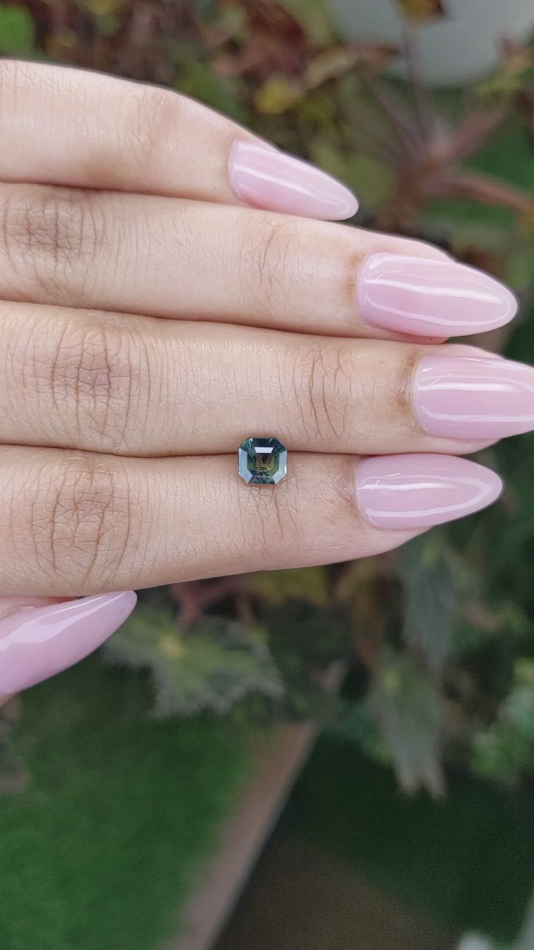 1.00 Ct. Bluish Green Sapphire from Madagascar Size Video