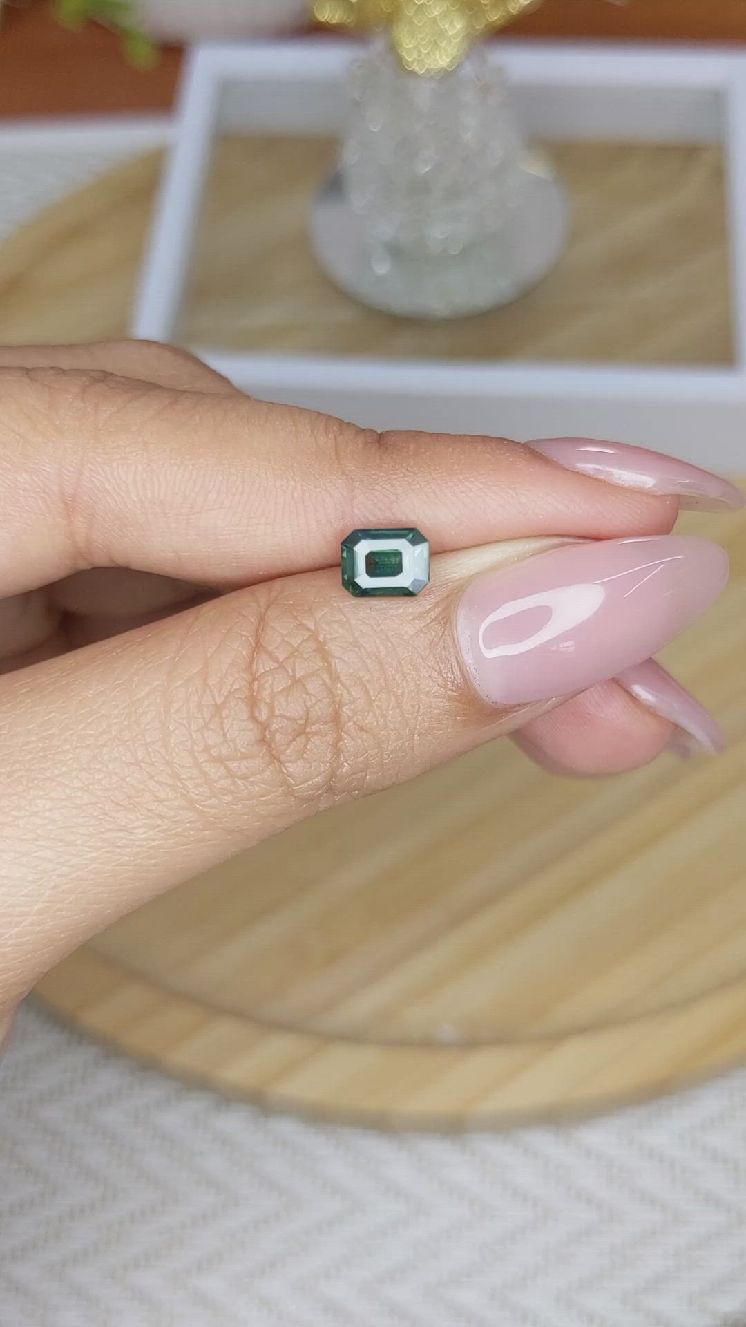 1.02 Ct. Green Sapphire from Madagascar Size Video