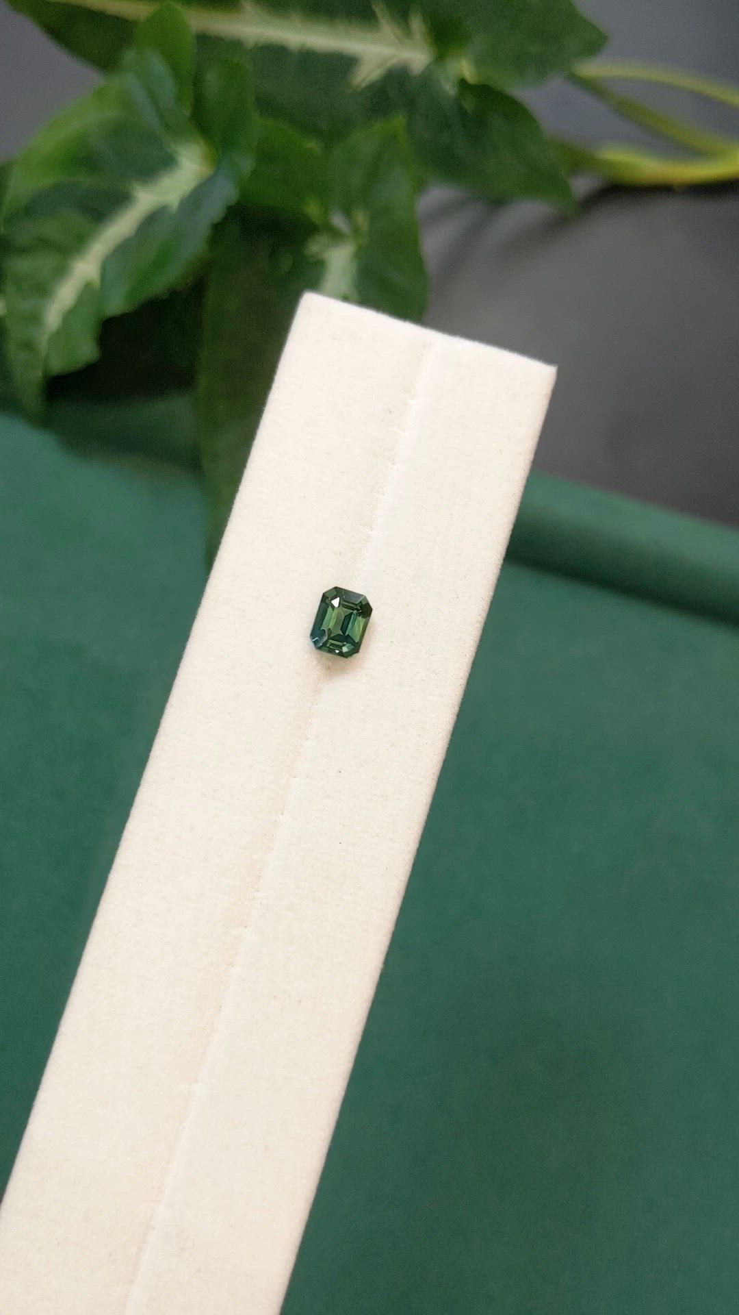 0.92 Ct. Bluish Green Sapphire from Madagascar Size Video
