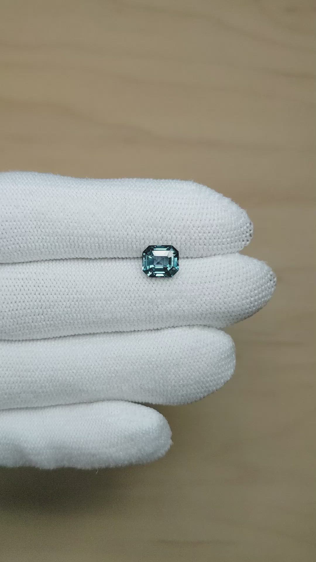 2.19 Ct. Greenish Blue Sapphire from Madagascar Size Video