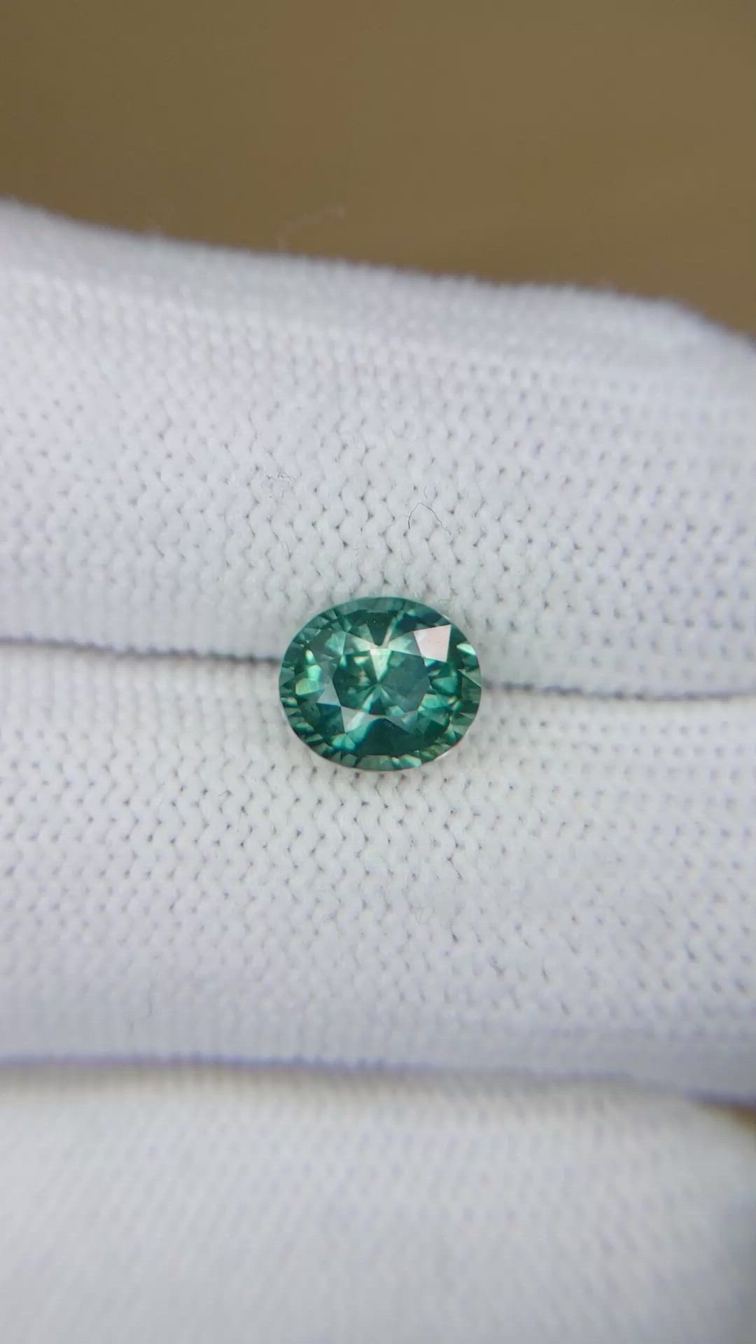 2.01 Ct. Bluish Green Sapphire from Montana Size Video