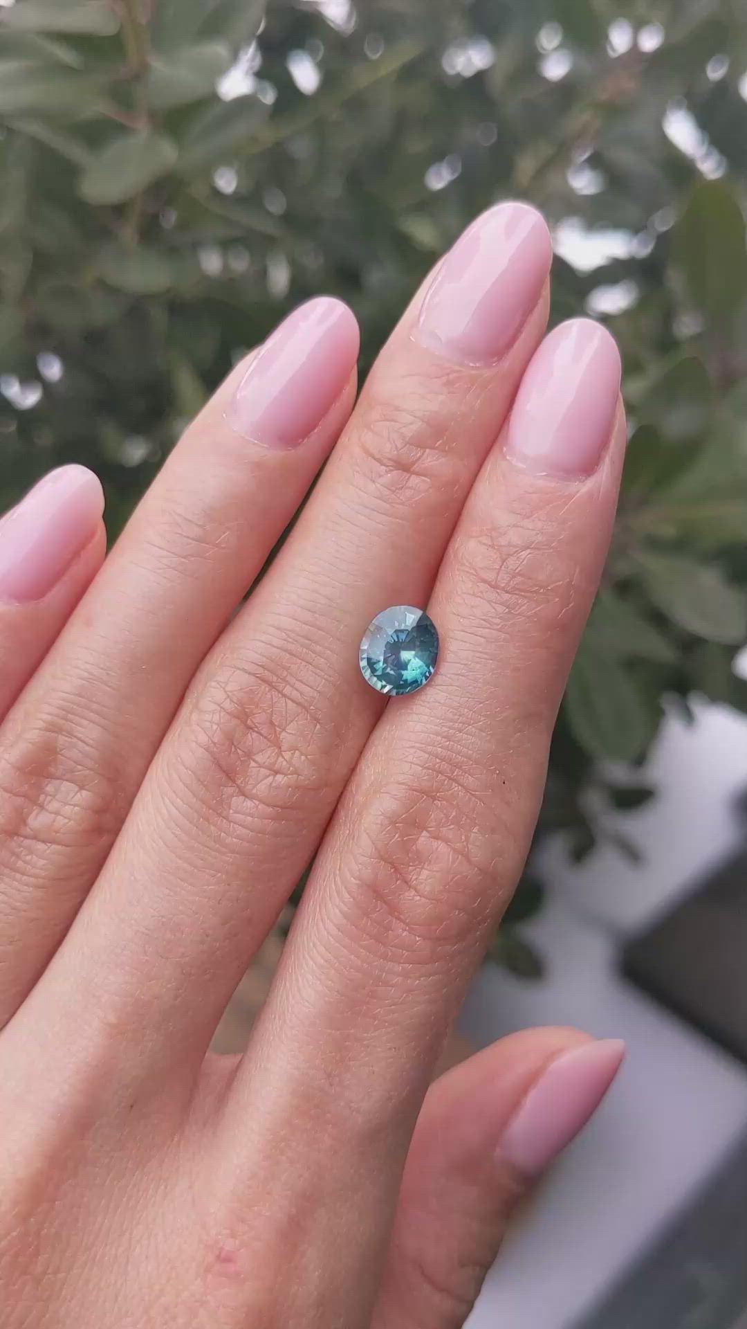 2.01 Ct. Bluish Green Sapphire from Montana Size Video