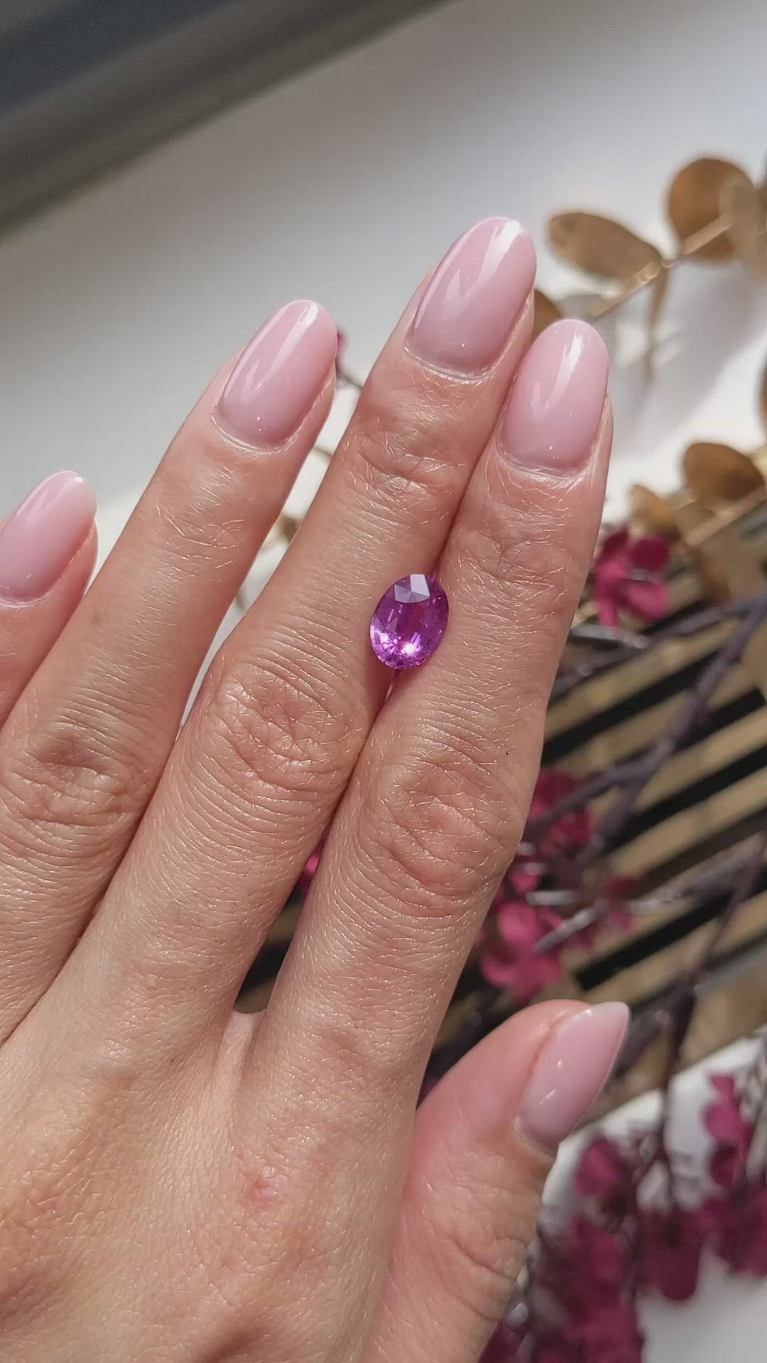 2.10 Ct. Pink Sapphire from Ceylon (Sri Lanka) Size Video