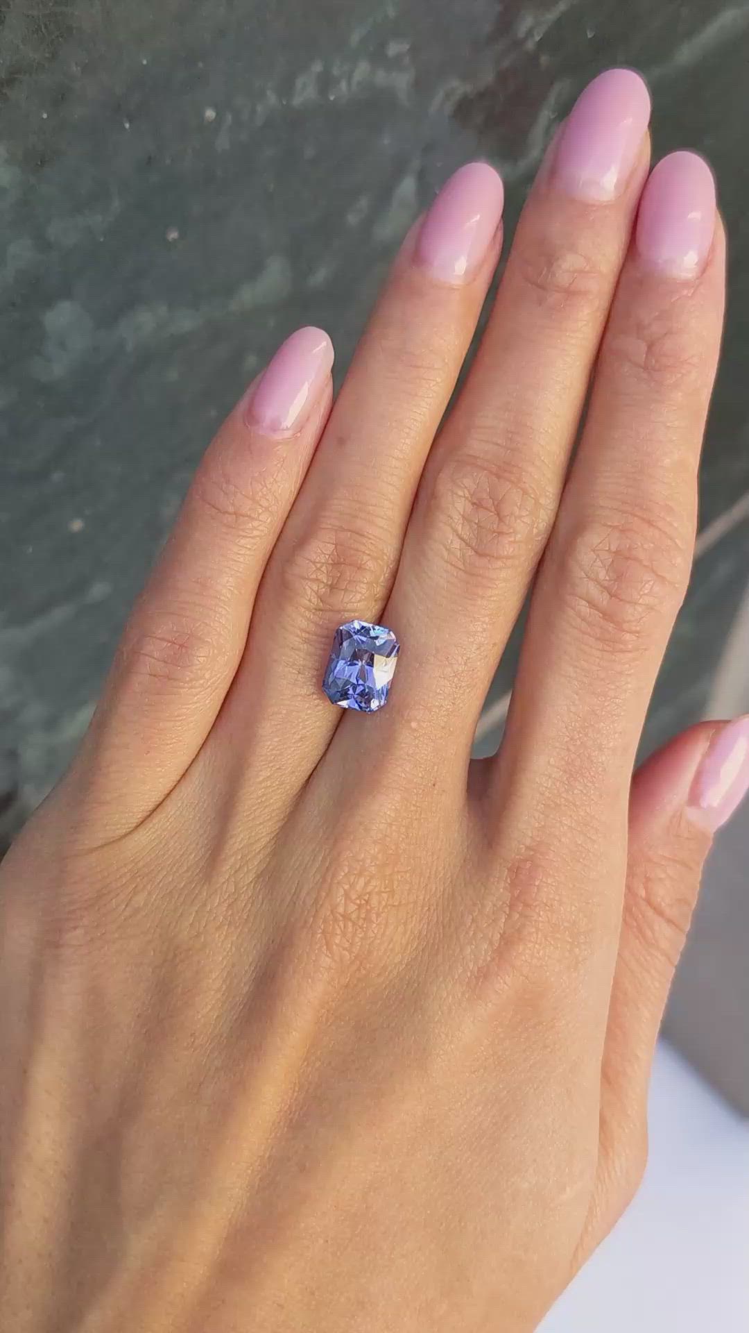 4.35 Ct. Purple Sapphire from Ceylon (Sri Lanka) Size Video