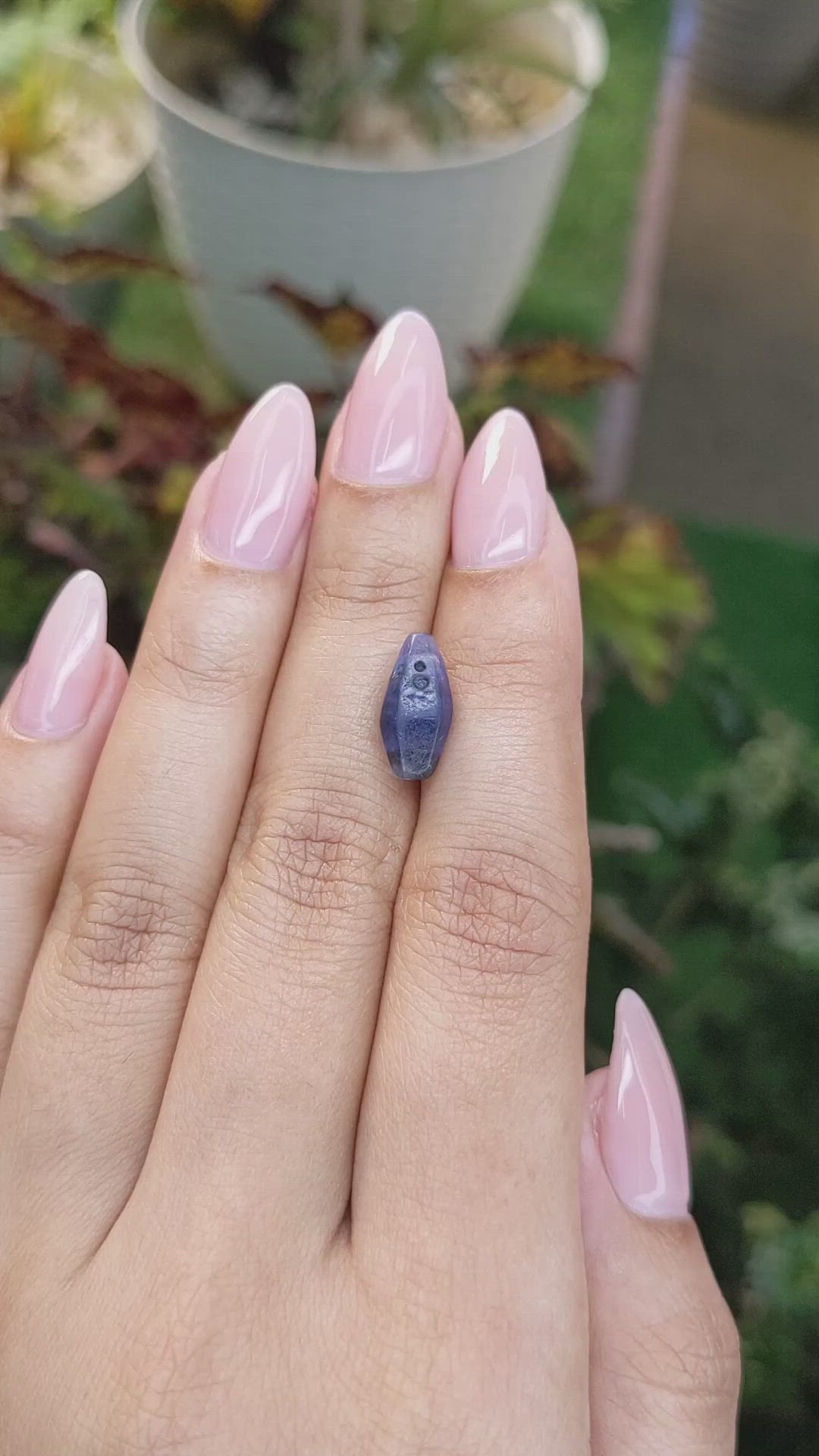 4.44 Ct. Blue Rough Sapphire from Ceylon (Sri Lanka) Size Video