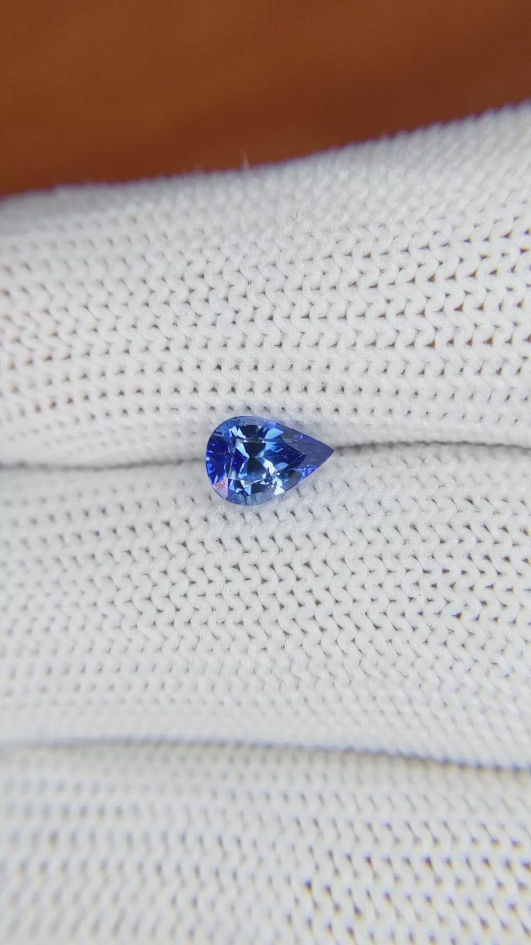 1.02 Ct. Blue Sapphire from Ceylon (Sri Lanka) Size Video