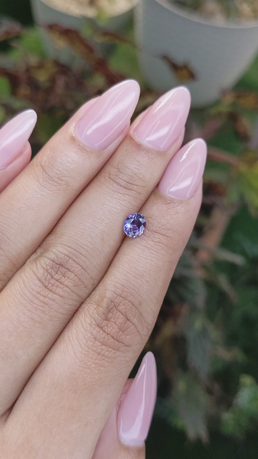 0.81 Ct. Pinkish Purple Sapphire from Ceylon (Sri Lanka) Size Video