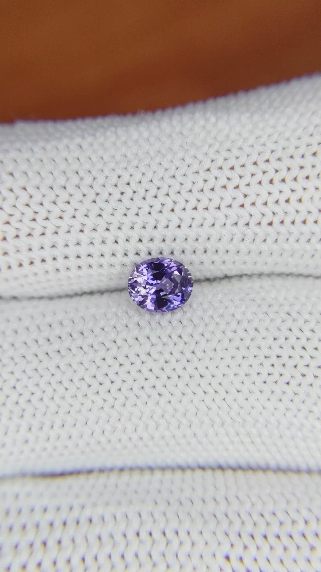 0.81 Ct. Pinkish Purple Sapphire from Ceylon (Sri Lanka) Size Video