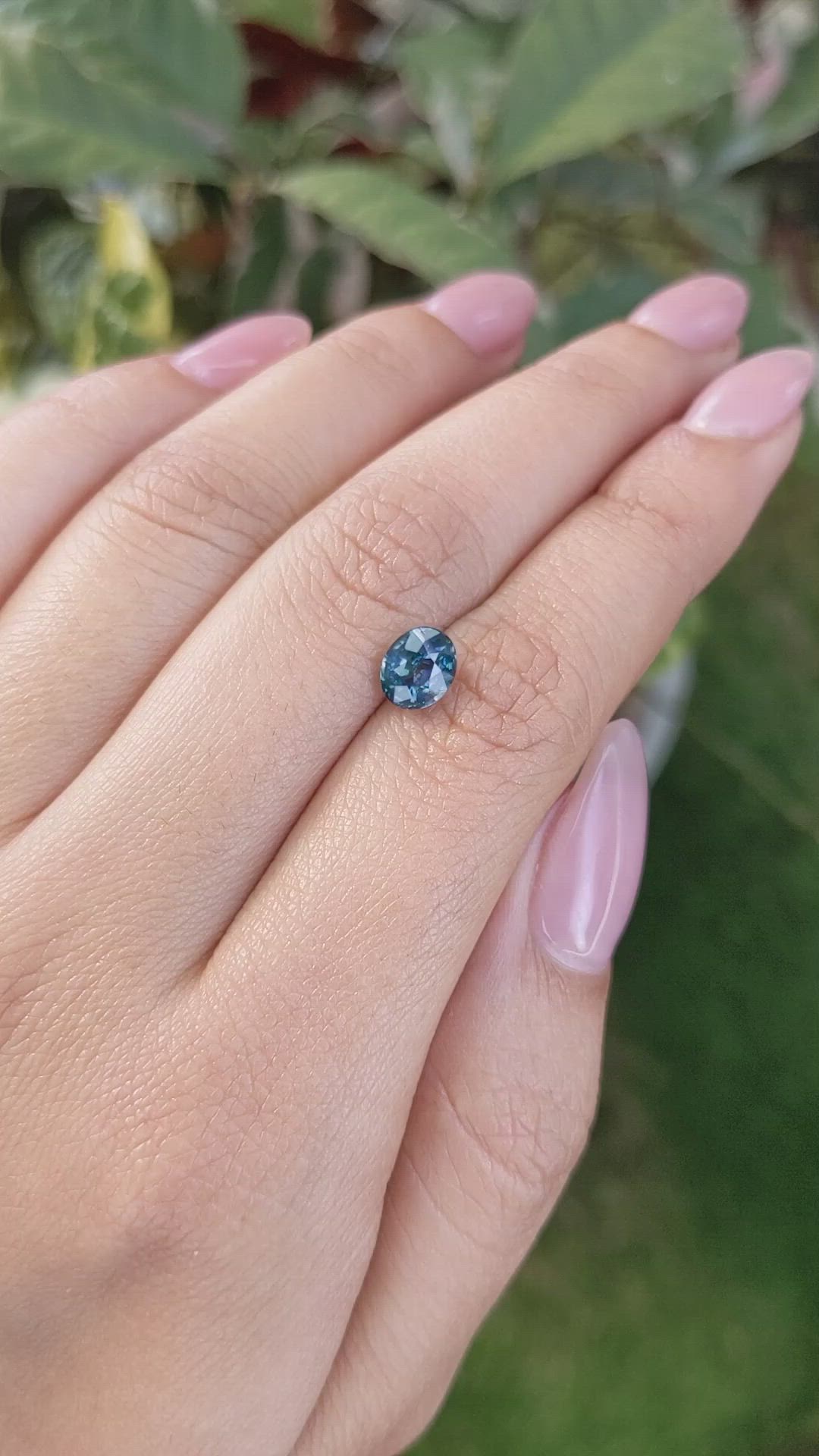 1.51 Ct. Greenish Blue Sapphire from Madagascar Size Video