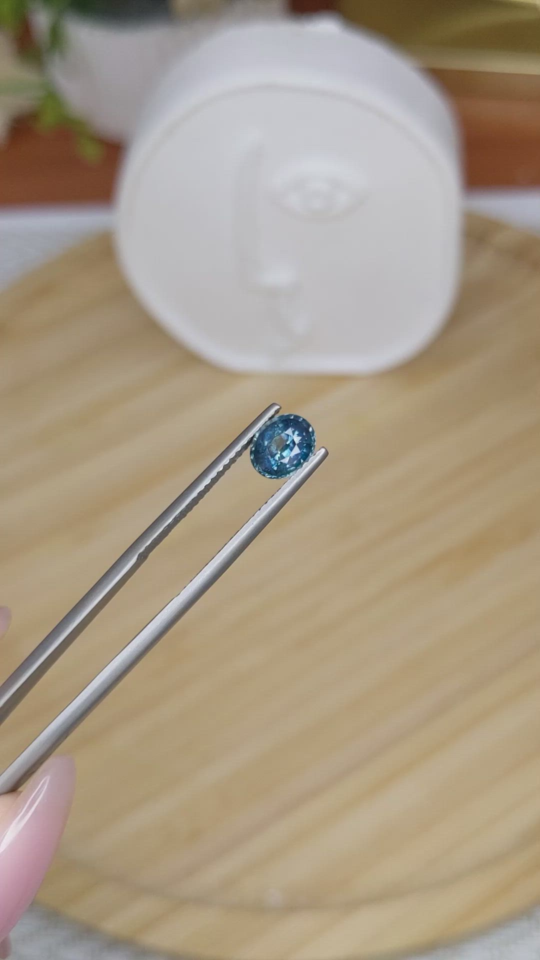 1.51 Ct. Greenish Blue Sapphire from Madagascar Size Video