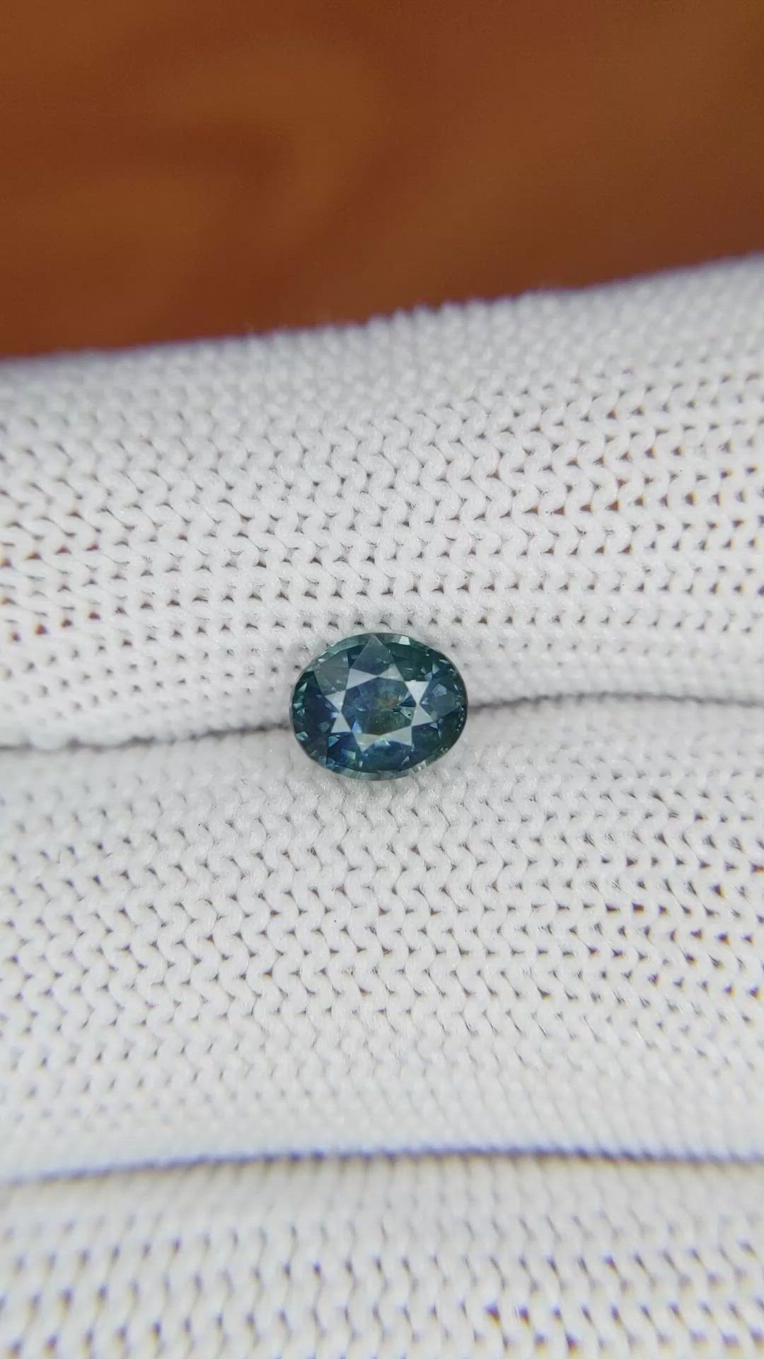 1.51 Ct. Greenish Blue Sapphire from Madagascar Size Video