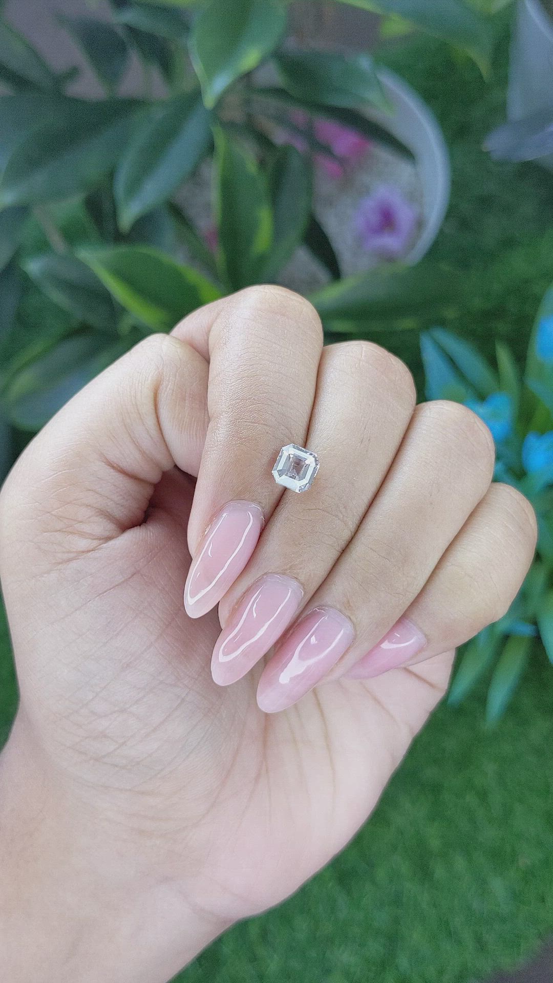 1.57 Ct. White Sapphire from Africa Size Video