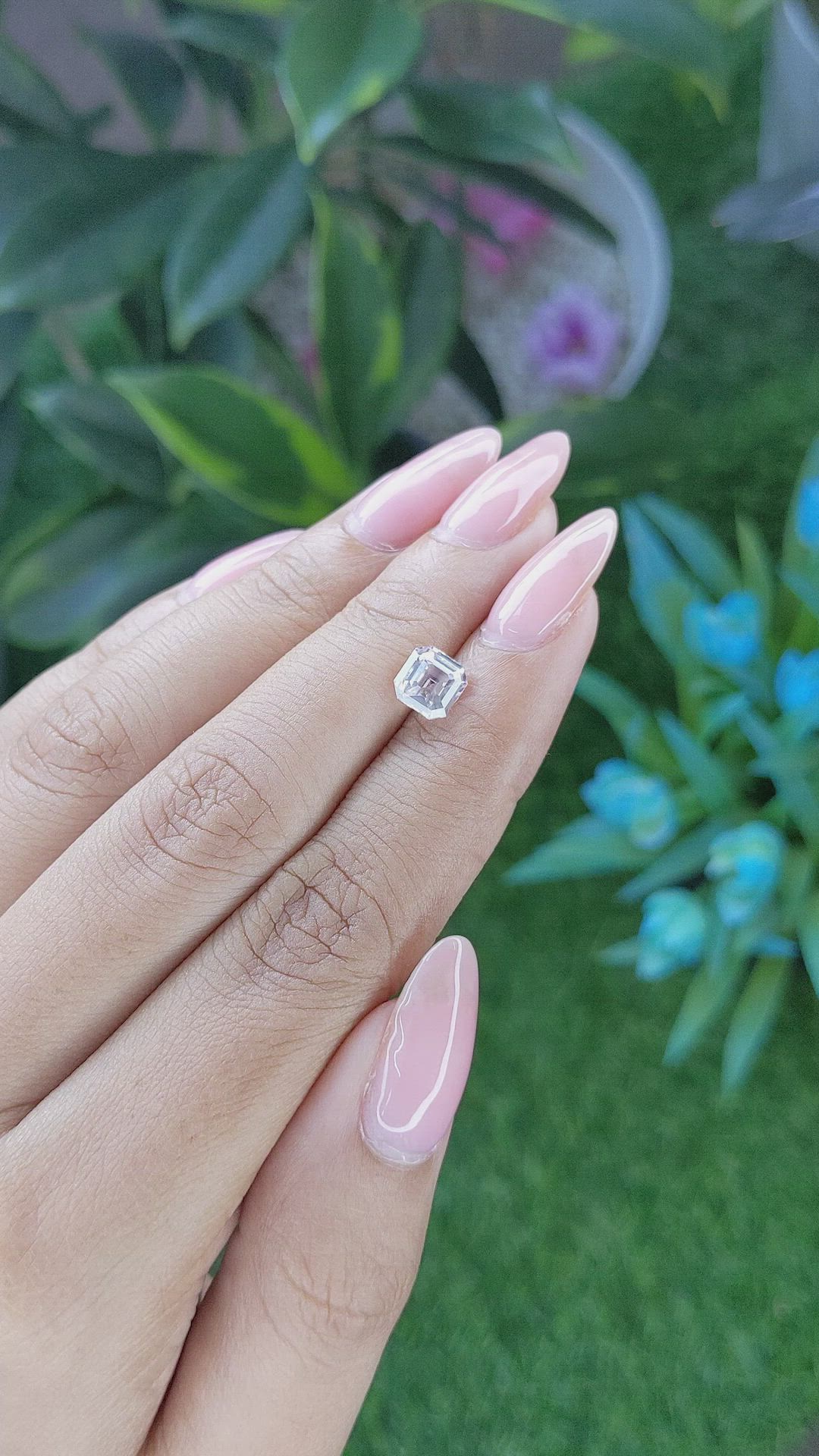 1.57 Ct. White Sapphire from Africa Size Video