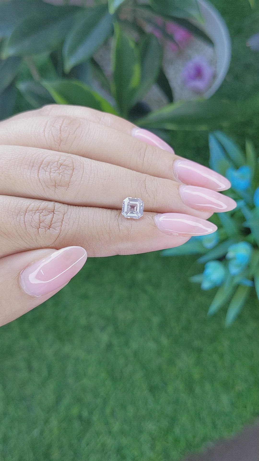 1.57 Ct. White Sapphire from Africa Size Video