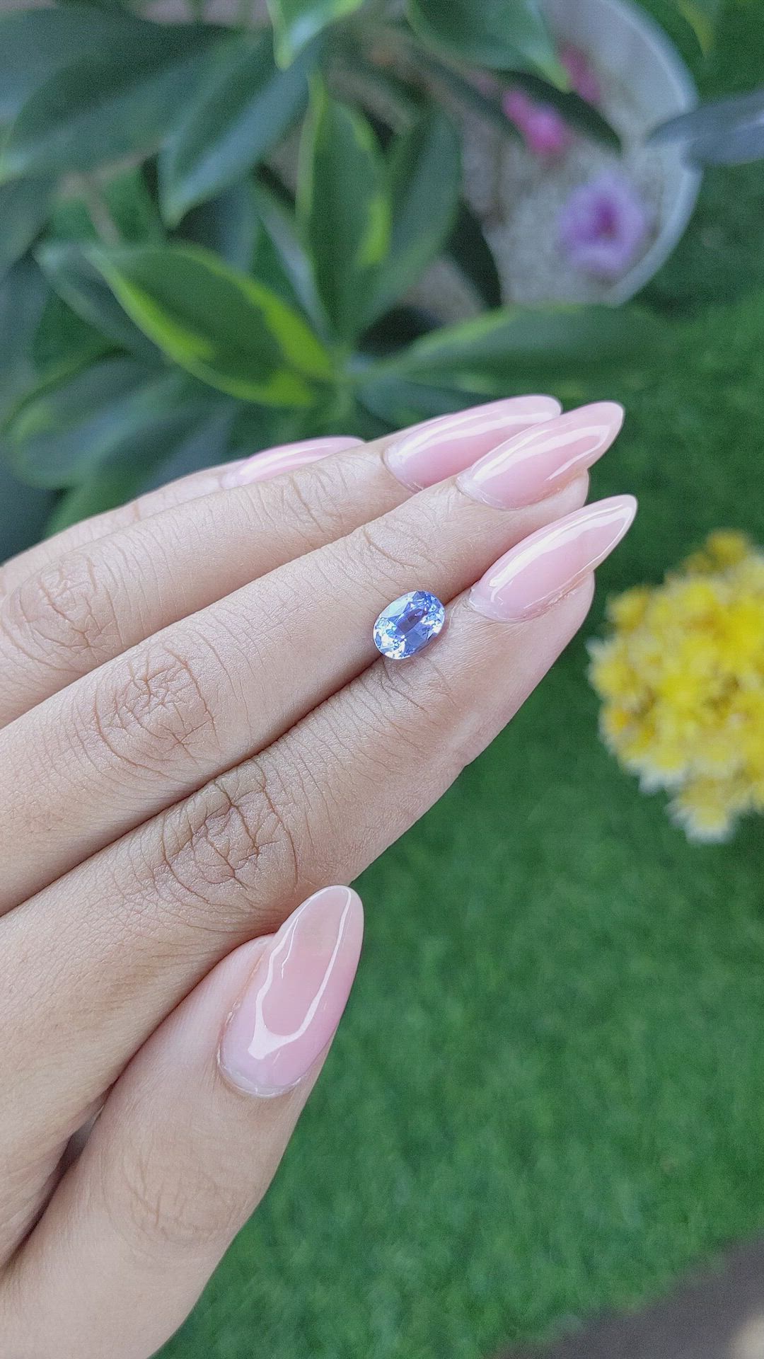 1.23 Ct. Blue Sapphire from Ceylon (Sri Lanka) Size Video