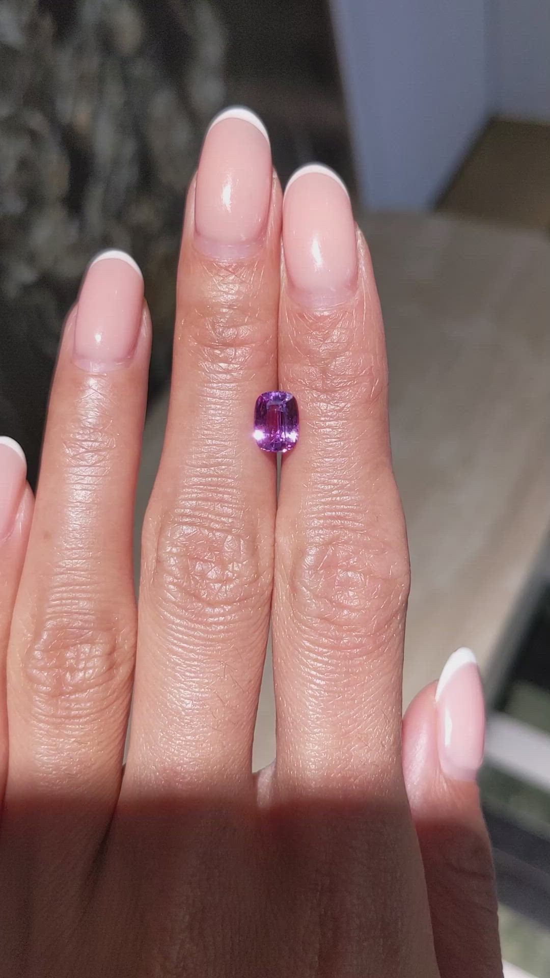 1.37 Ct. Purplish Pink Sapphire from Ceylon (Sri Lanka) Size Video