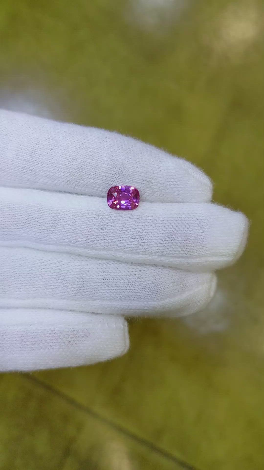 1.37 Ct. Purplish Pink Sapphire from Ceylon (Sri Lanka) Size Video