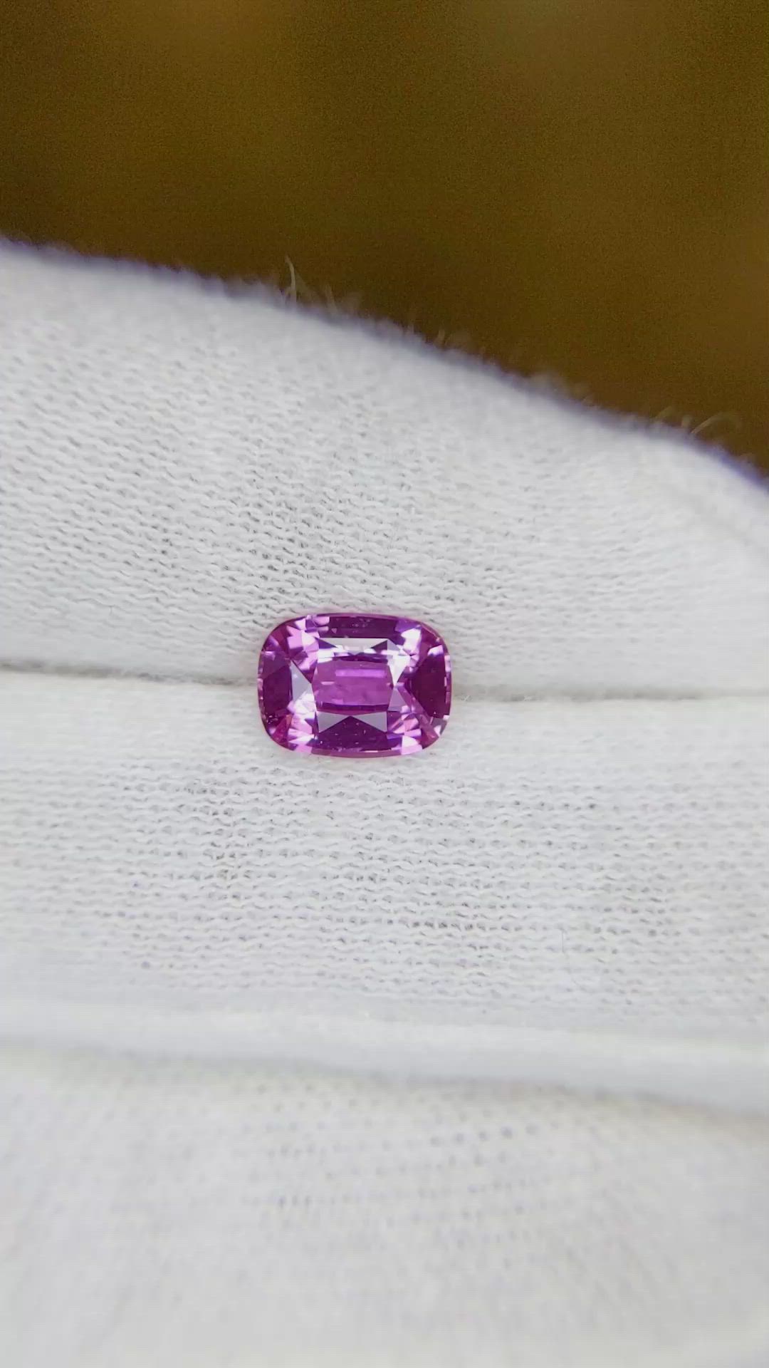 1.37 Ct. Purplish Pink Sapphire from Ceylon (Sri Lanka) Size Video