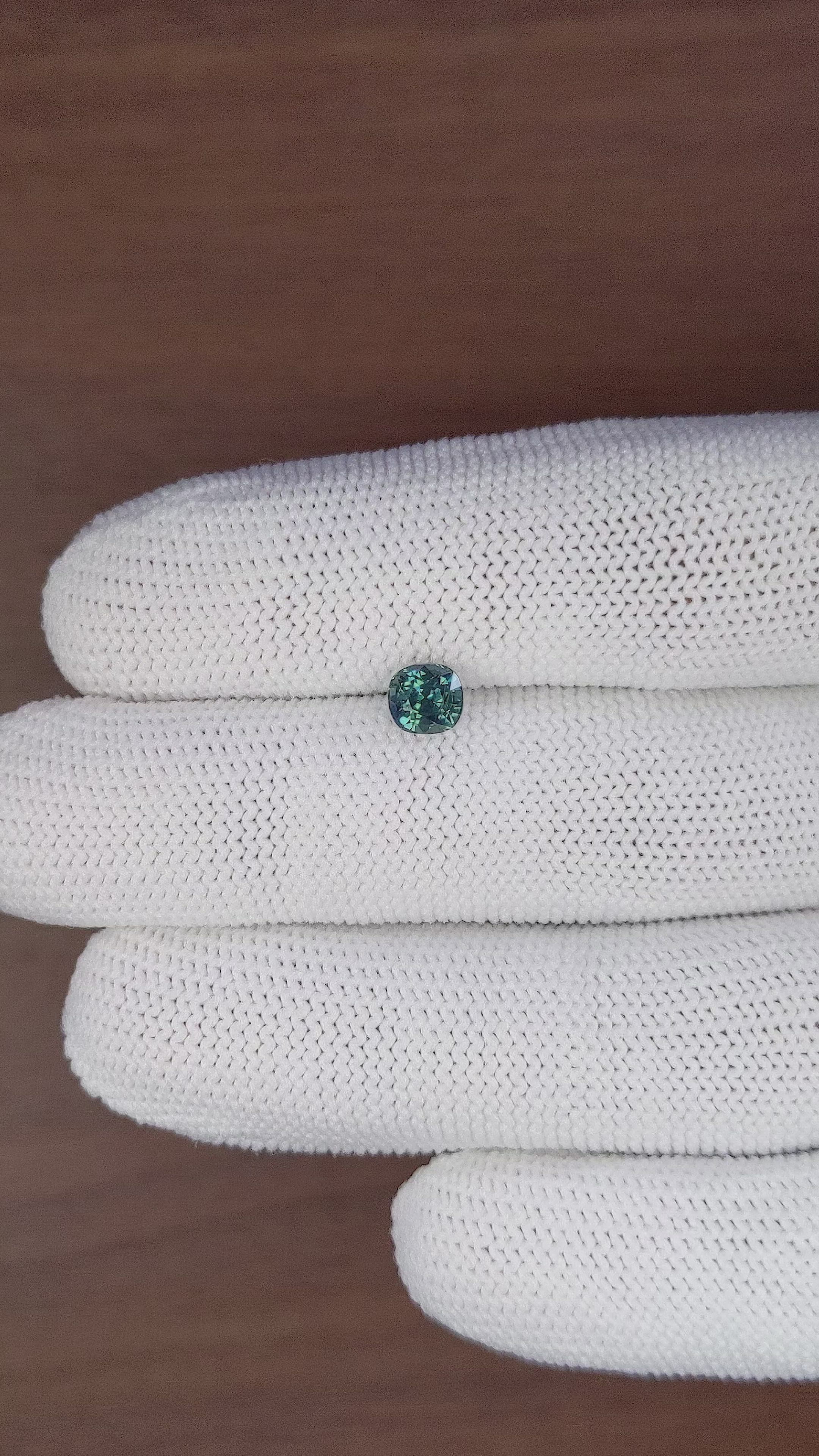 1.01 Ct. Greenish Blue Sapphire from Africa Size Video