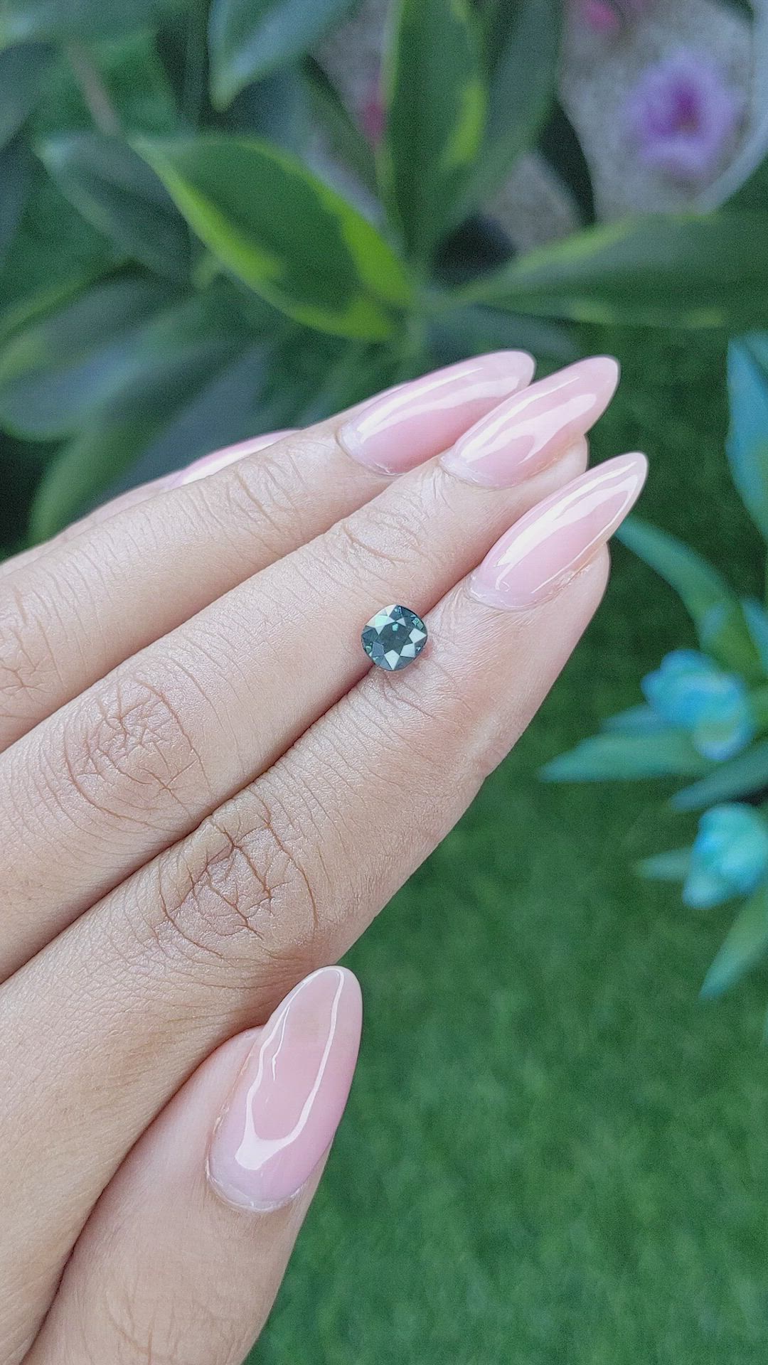 1.01 Ct. Greenish Blue Sapphire from Africa Size Video