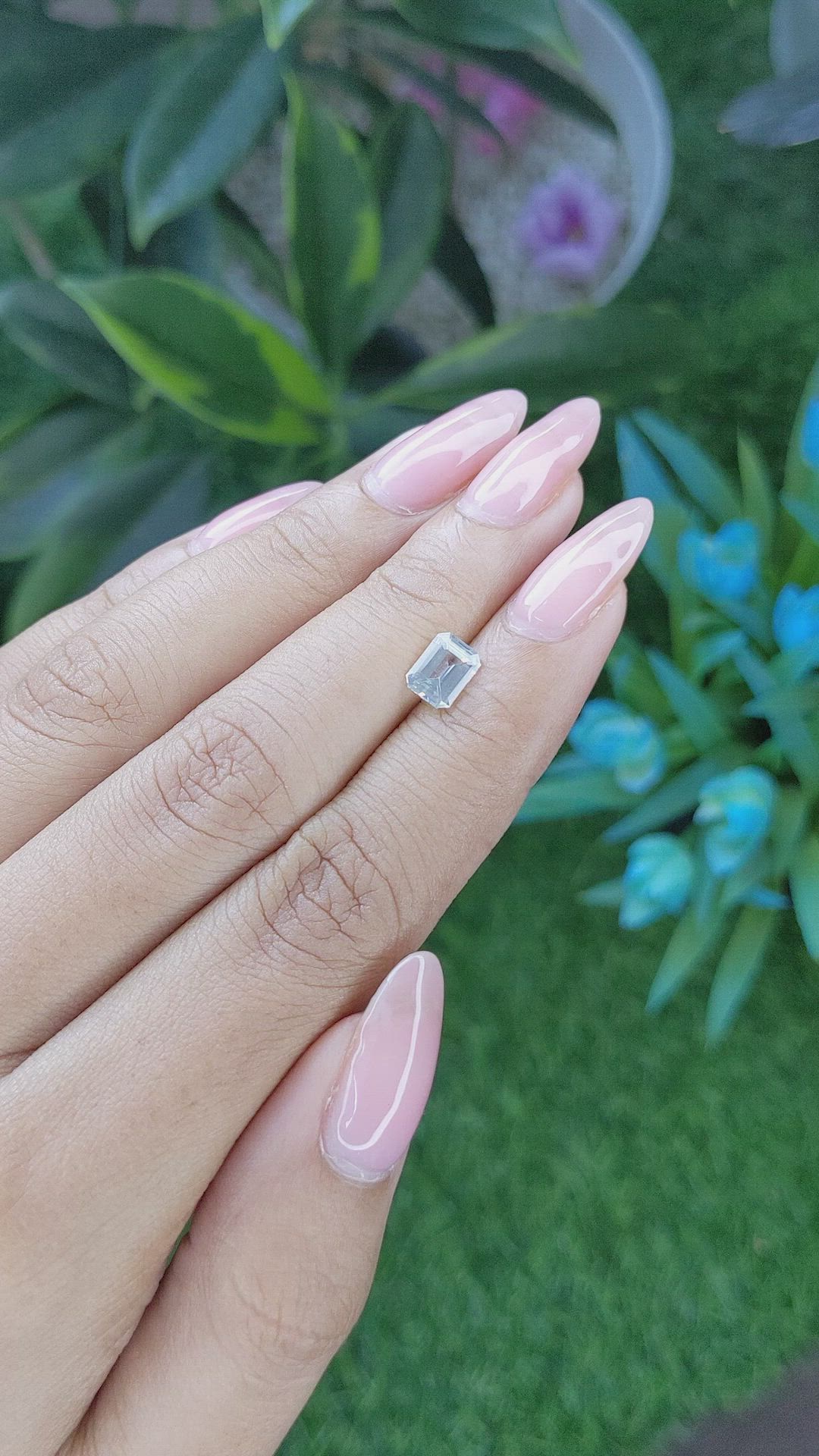 1.09 Ct. White Sapphire from Africa Size Video