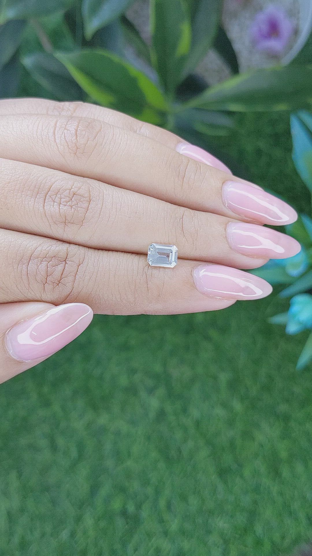 1.09 Ct. White Sapphire from Africa Size Video