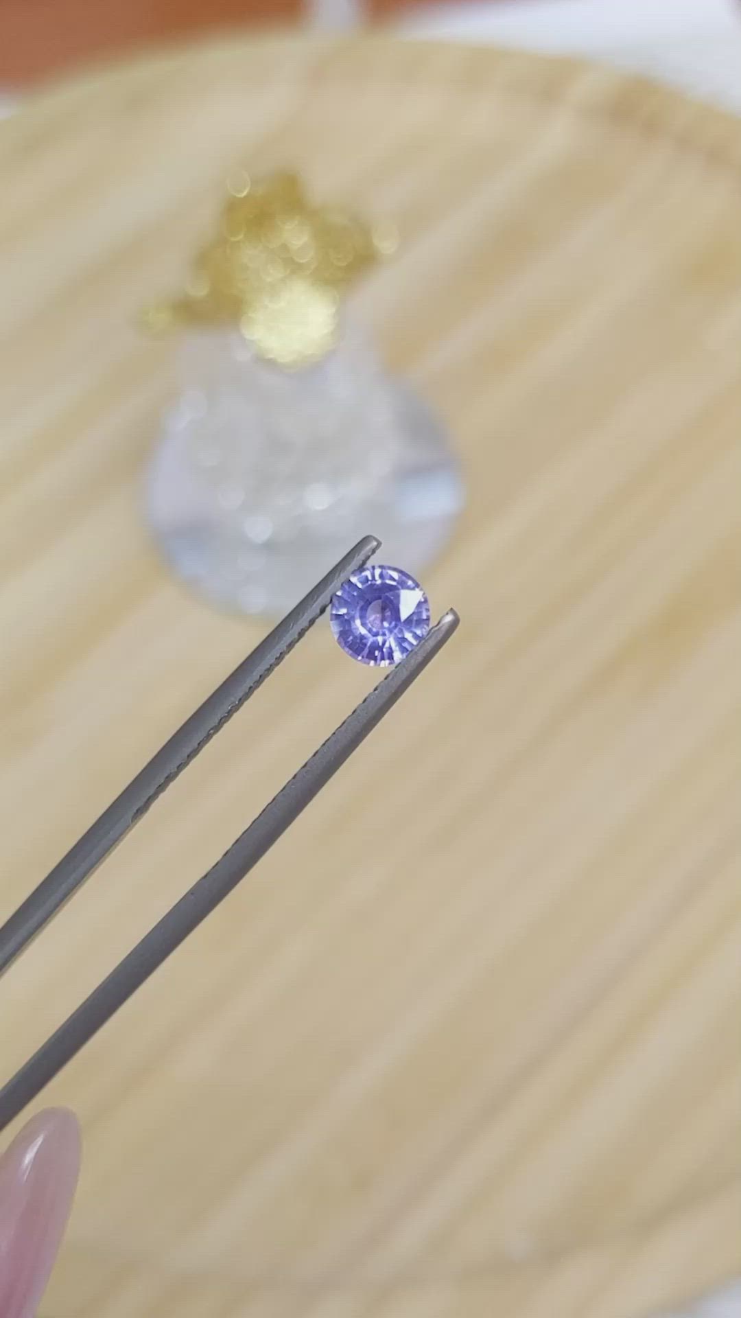 0.72 Ct. Violet Sapphire from Ceylon (Sri Lanka) Size Video